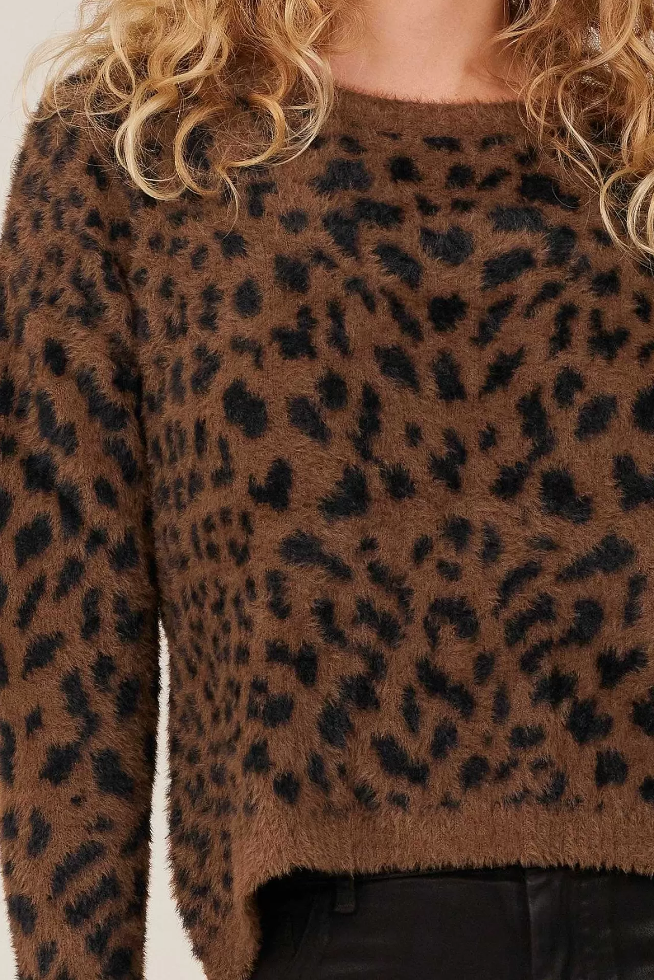Bijgesneden Slouchy Trui - Mokka-Luipaard>Bella Dahl Online
