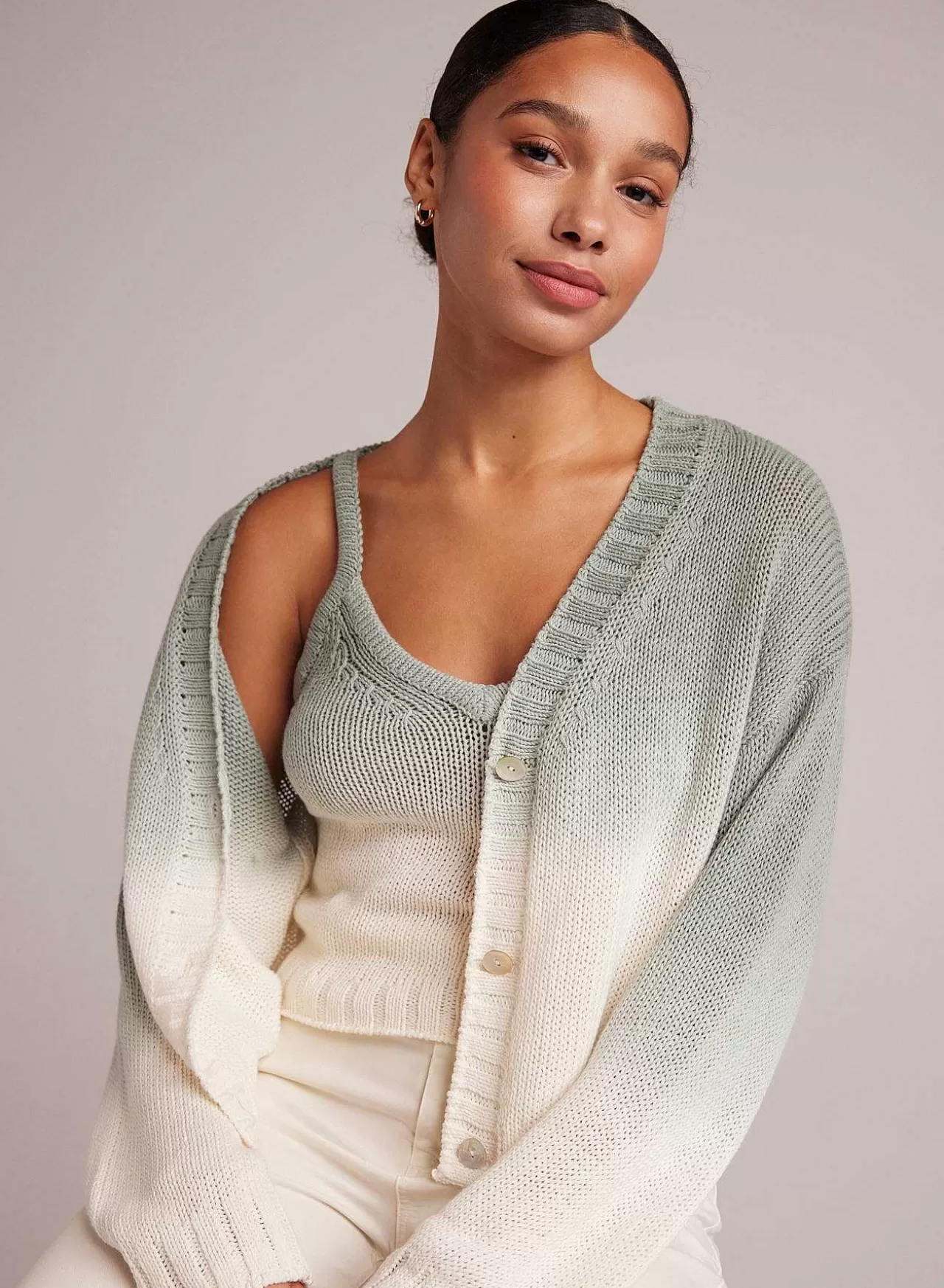 Bijgesneden Vest - Salie Ombre Kleurstof>Bella Dahl Hot