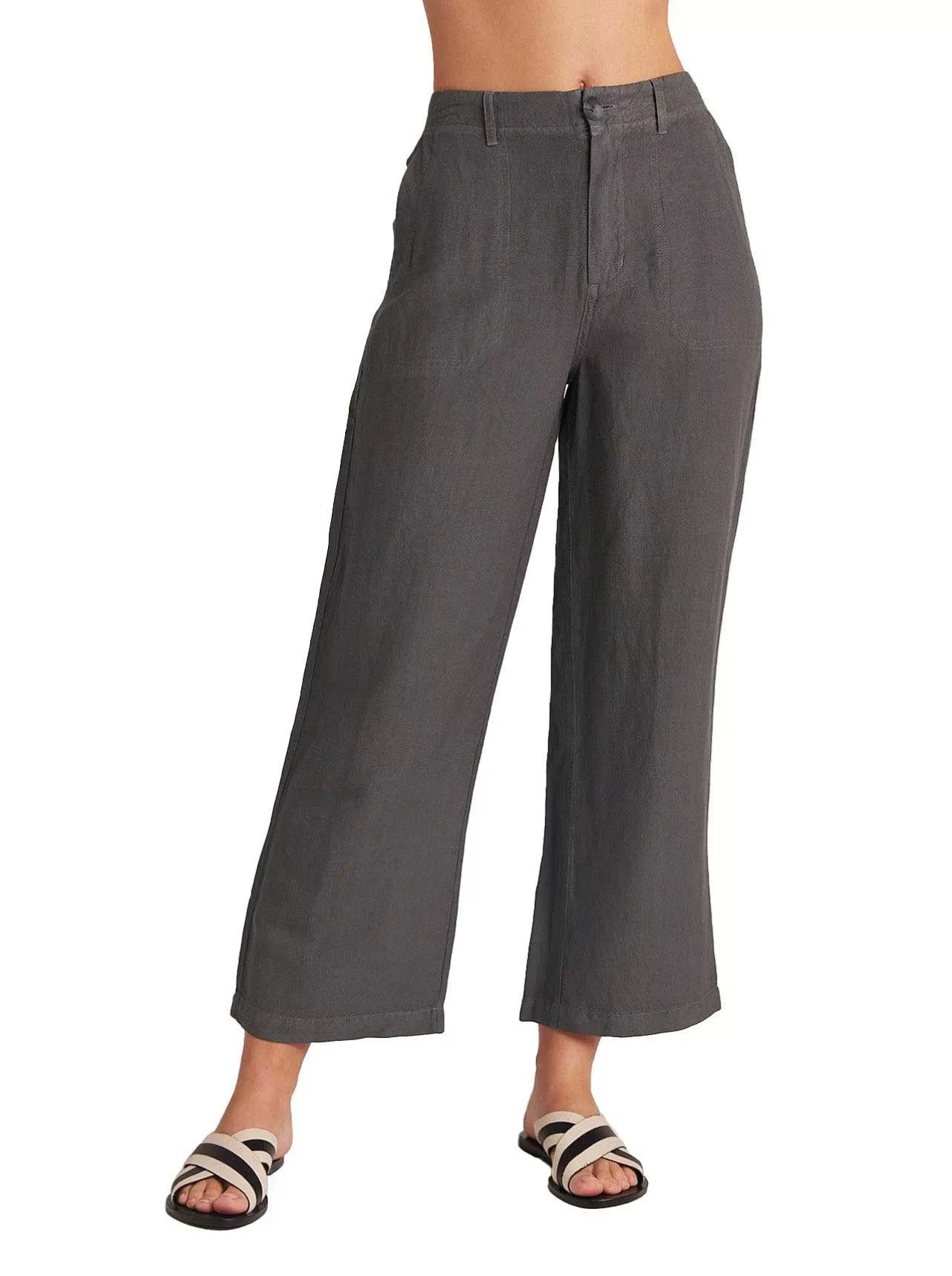 Blakely Utility Crop Met Wijde Pijpen - Charcoal Shadow>Bella Dahl Clearance
