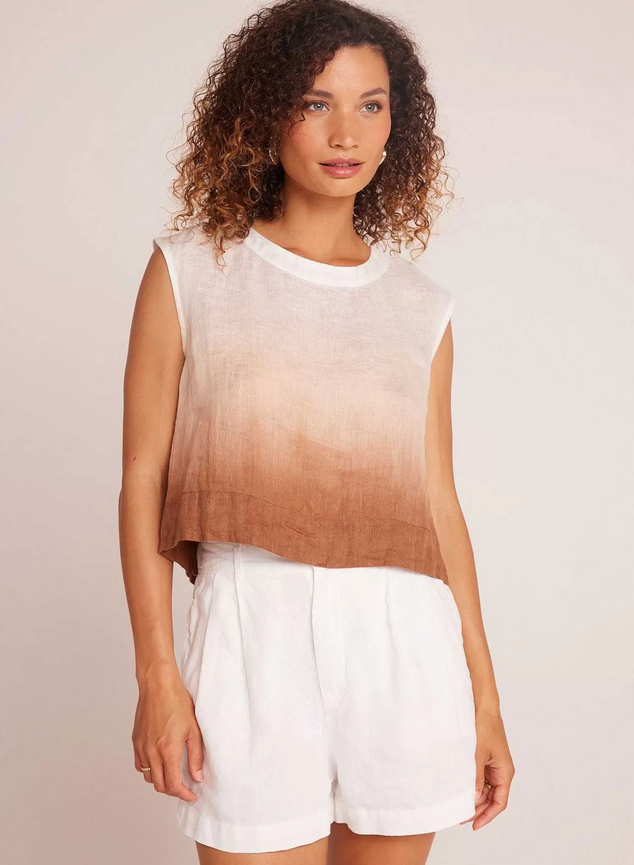 Boxy Button Back Top - Kokosnoot Ombre Kleurstof>Bella Dahl Sale