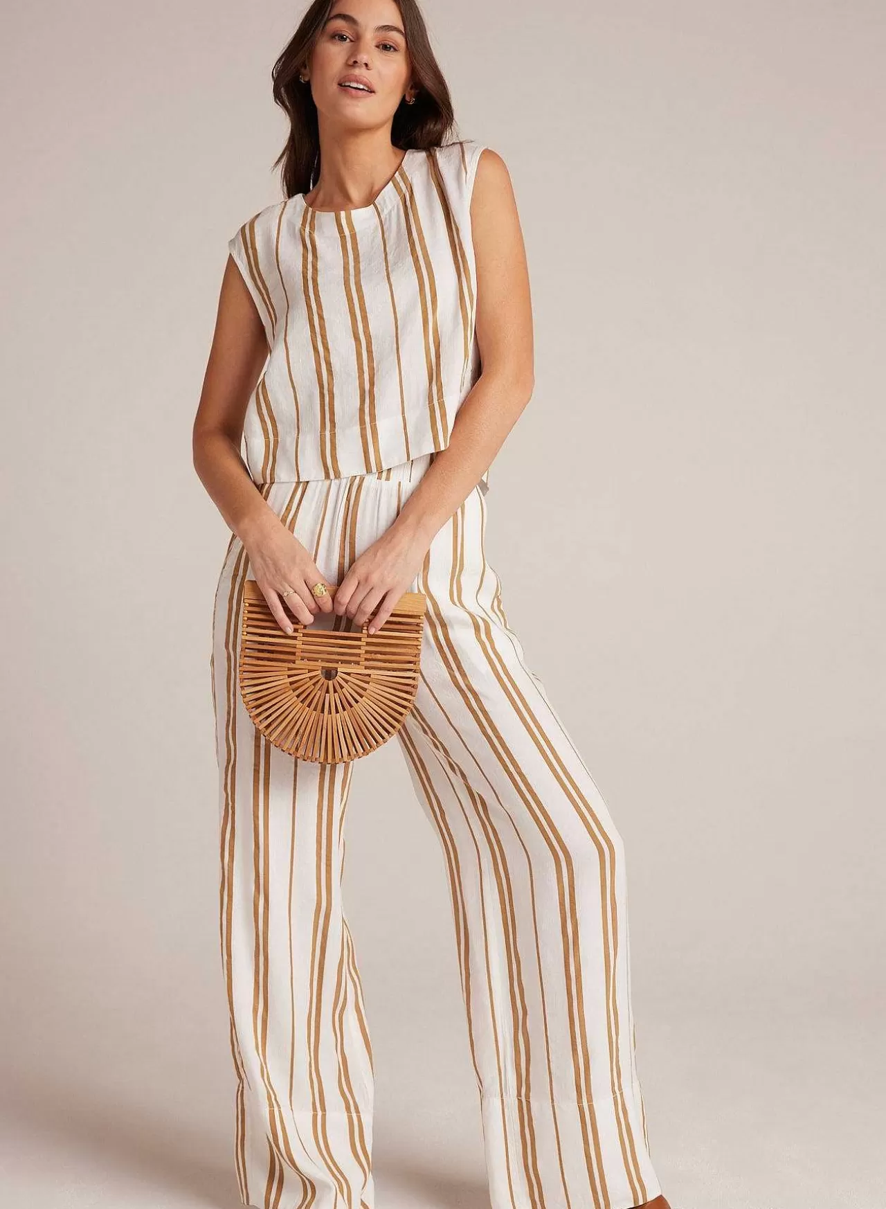 Boxy Button Back Top - Redwood-Streep>Bella Dahl Cheap