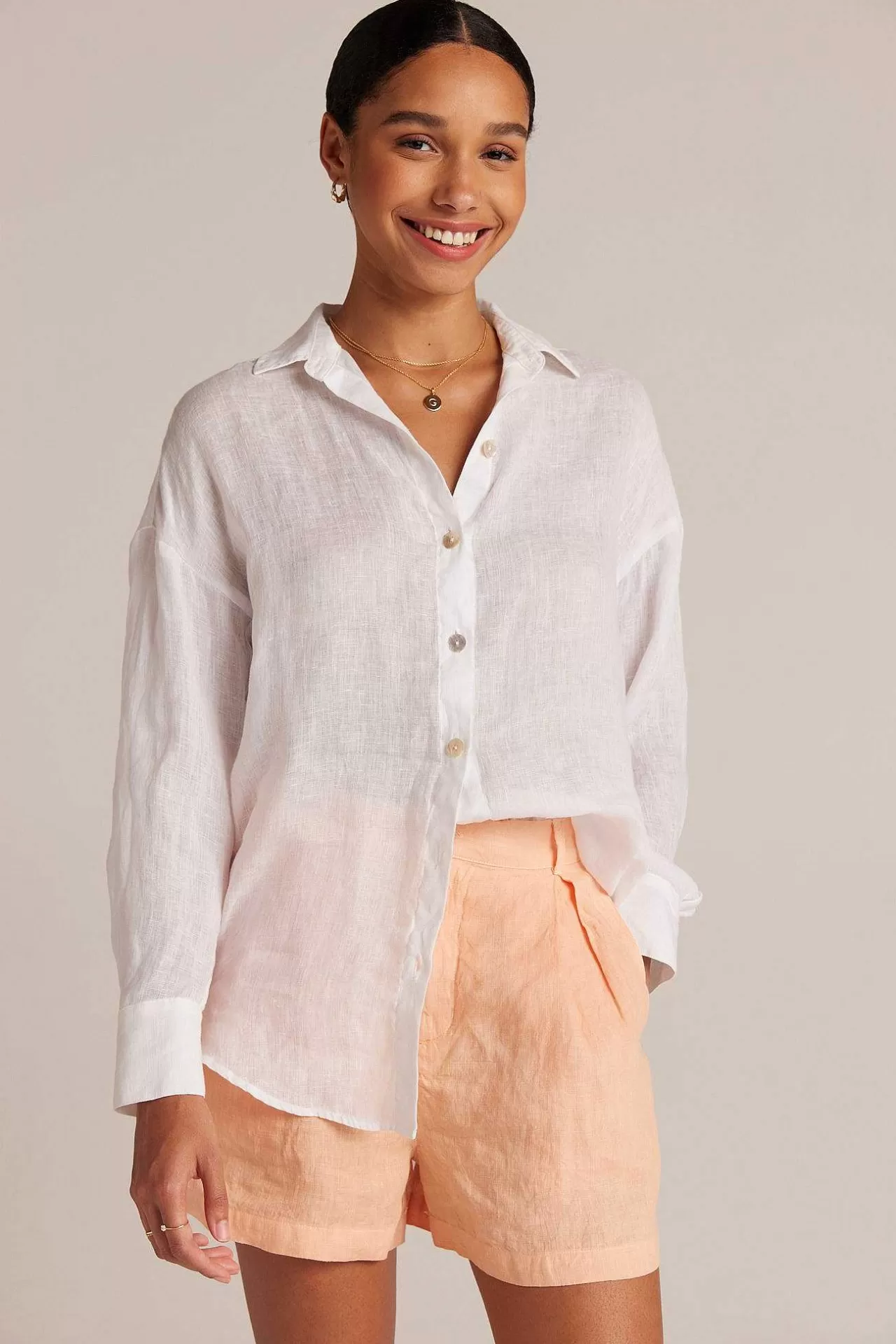 Boyfriend Button-Down - Wit>Bella Dahl Discount