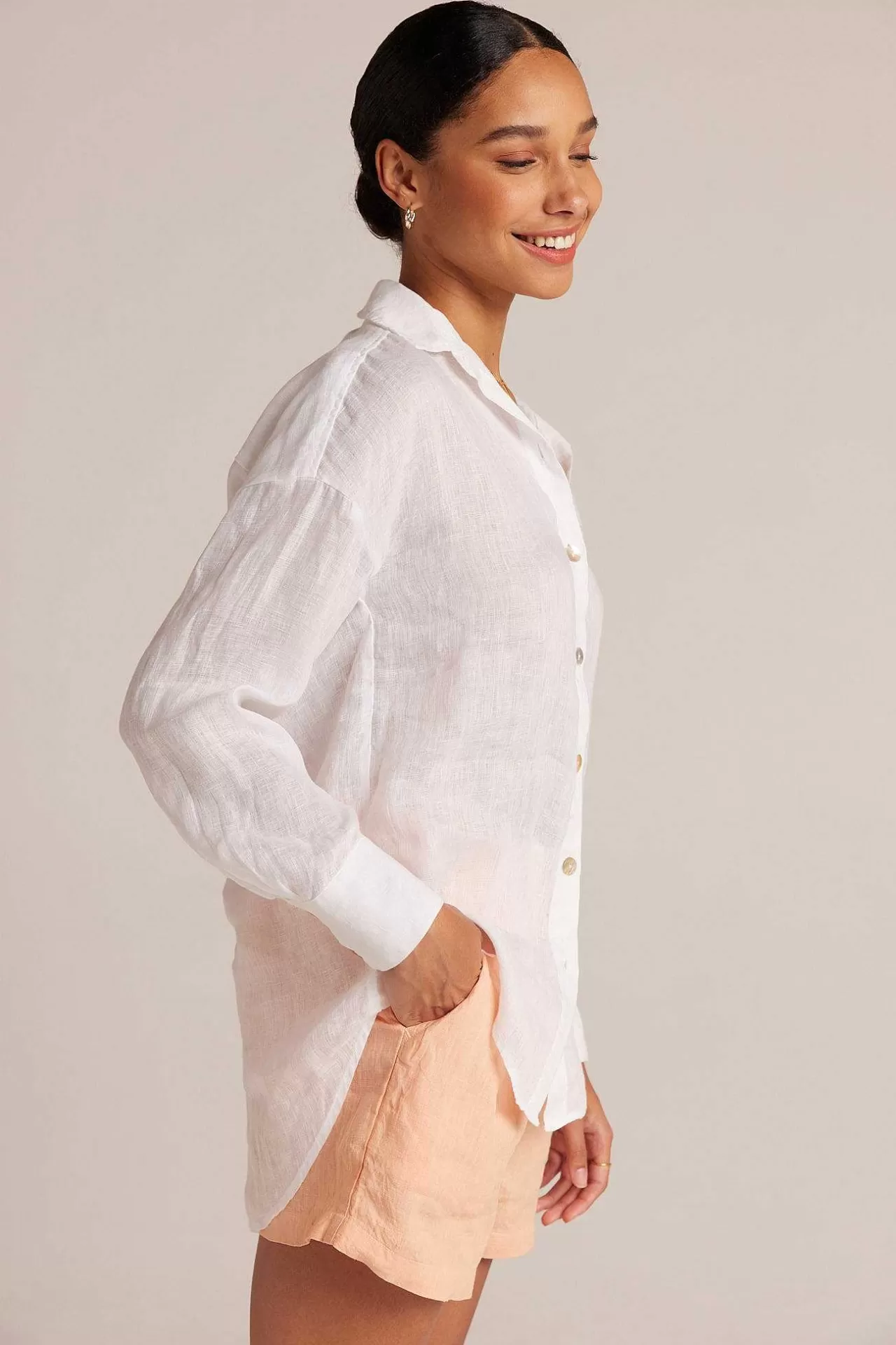 Boyfriend Button-Down - Wit>Bella Dahl Store
