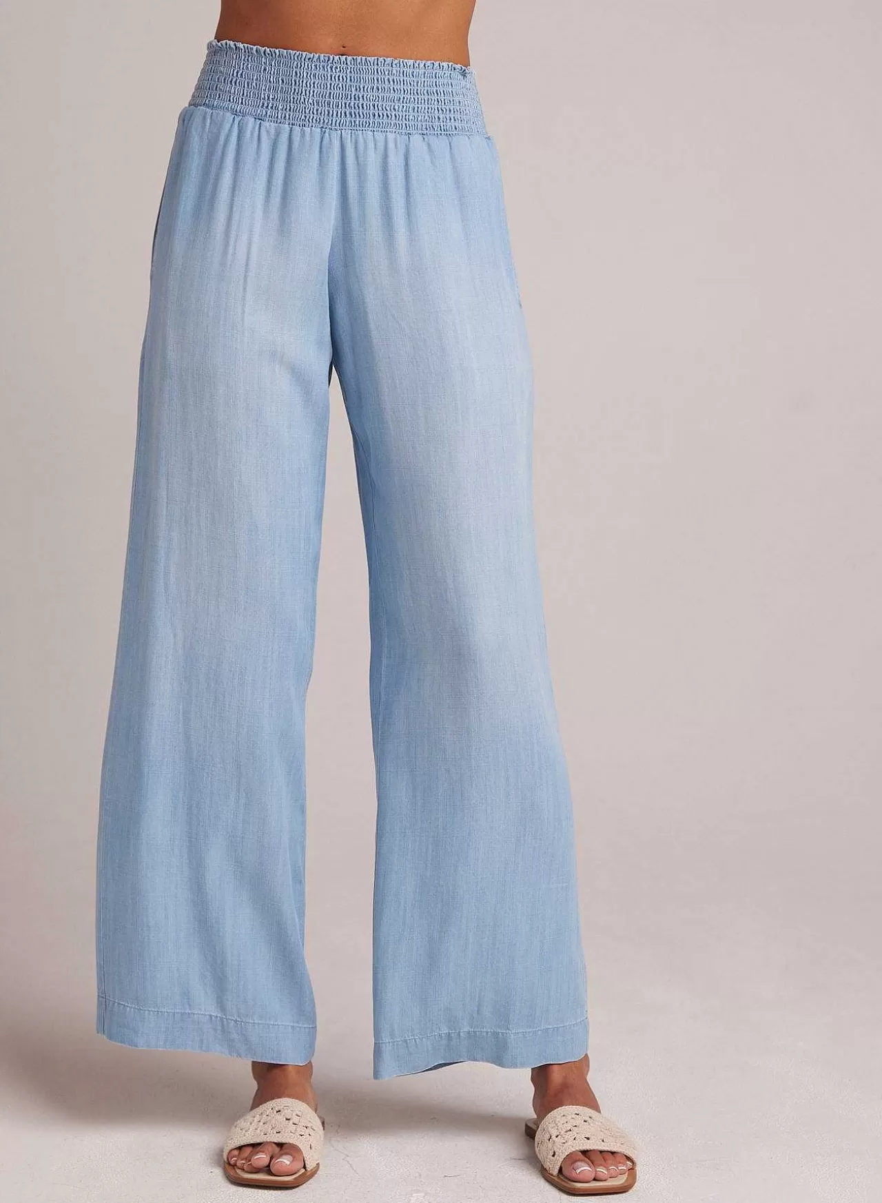 Broek Met Gesmokte Taille En Wijde Pijpen - Caribbean Wash>Bella Dahl New