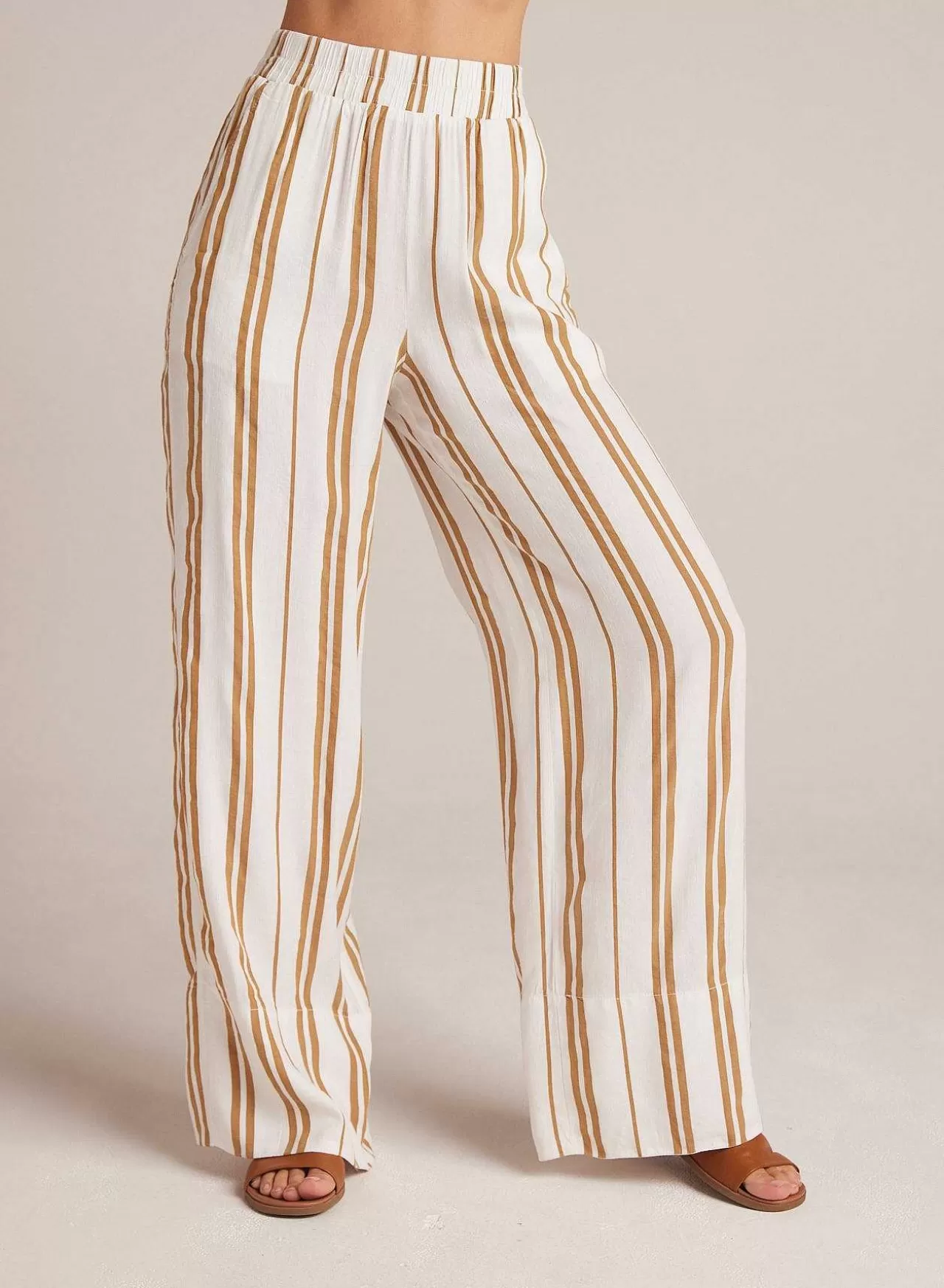 Broek Met Wijde Pijpen - Redwood-Streep>Bella Dahl Flash Sale