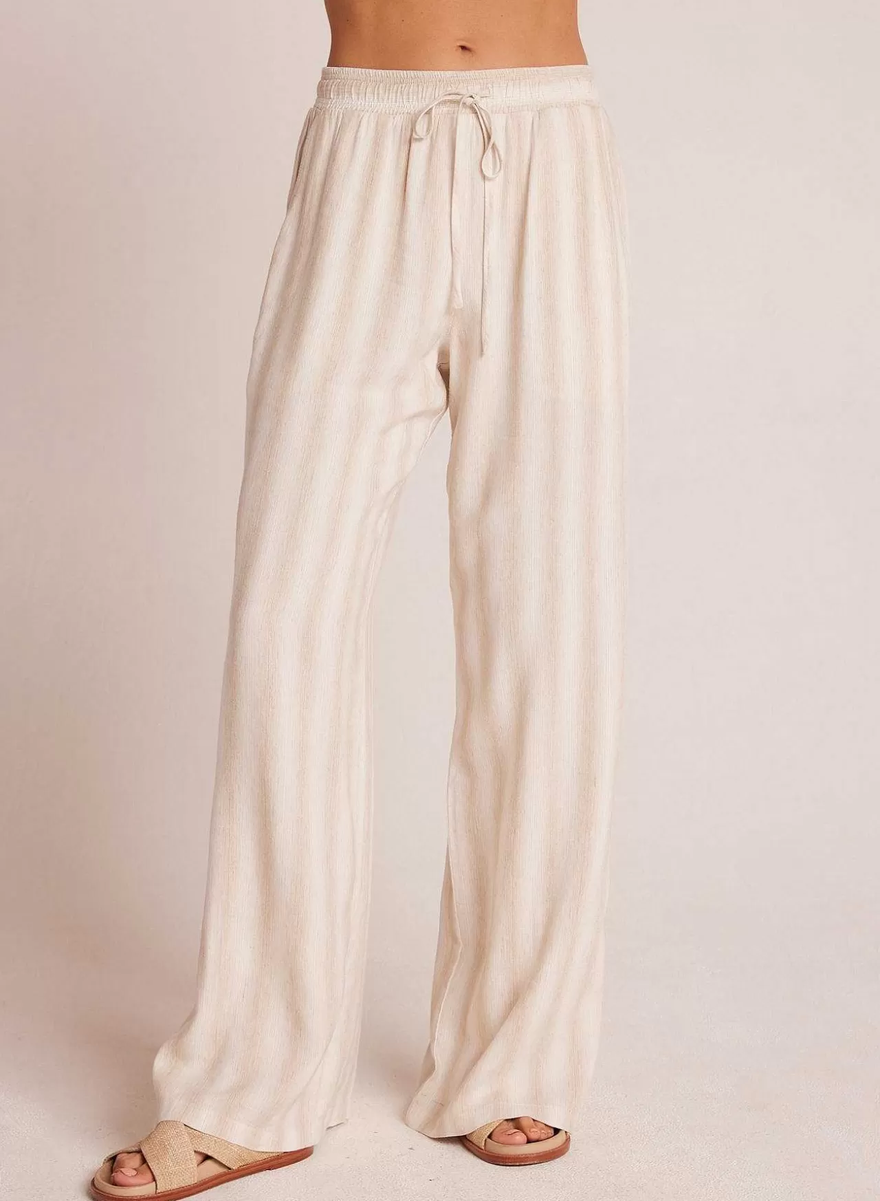 Broek Met Zijsplit En Wijde Pijpen - Playa Sand Stripe>Bella Dahl Hot