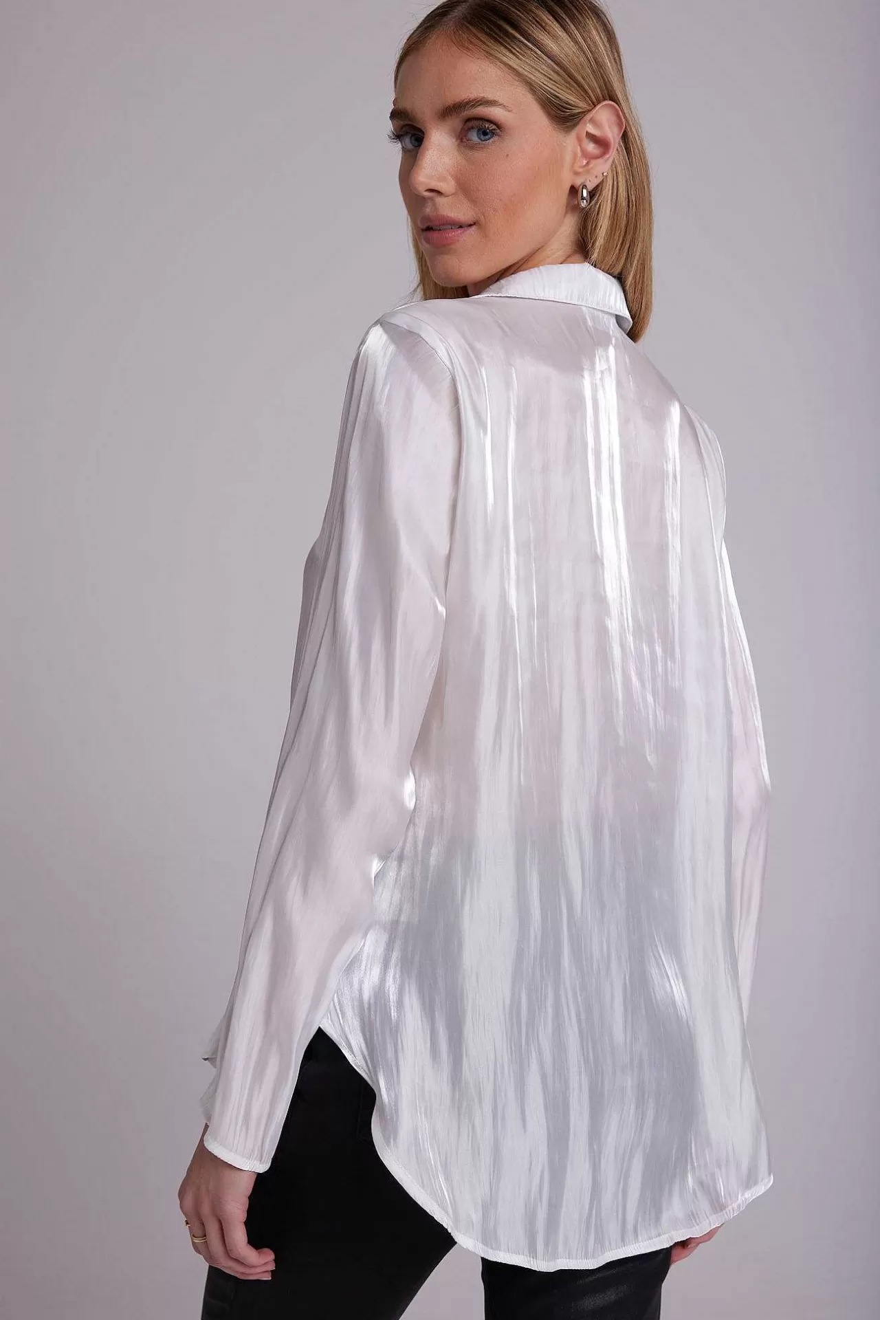 Button-Down Van Vloeibaar Metaal - Witte Glans>Bella Dahl Cheap