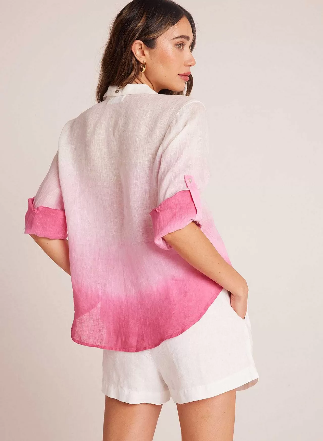 Capri Button Down - Roze Ombre-Kleurstof>Bella Dahl Clearance