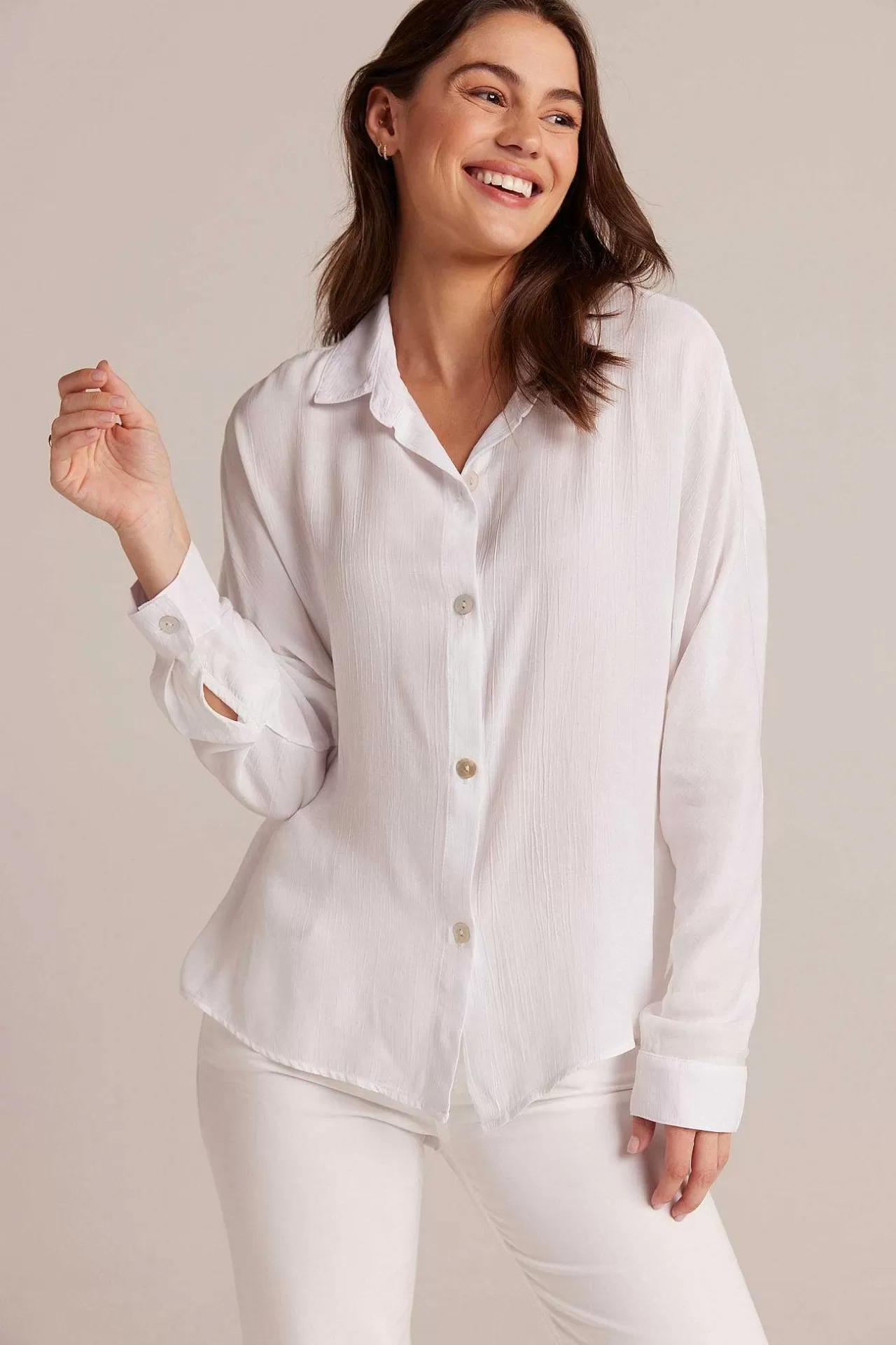 Domanmouw Met Knoopsluiting - Wit>Bella Dahl Clearance
