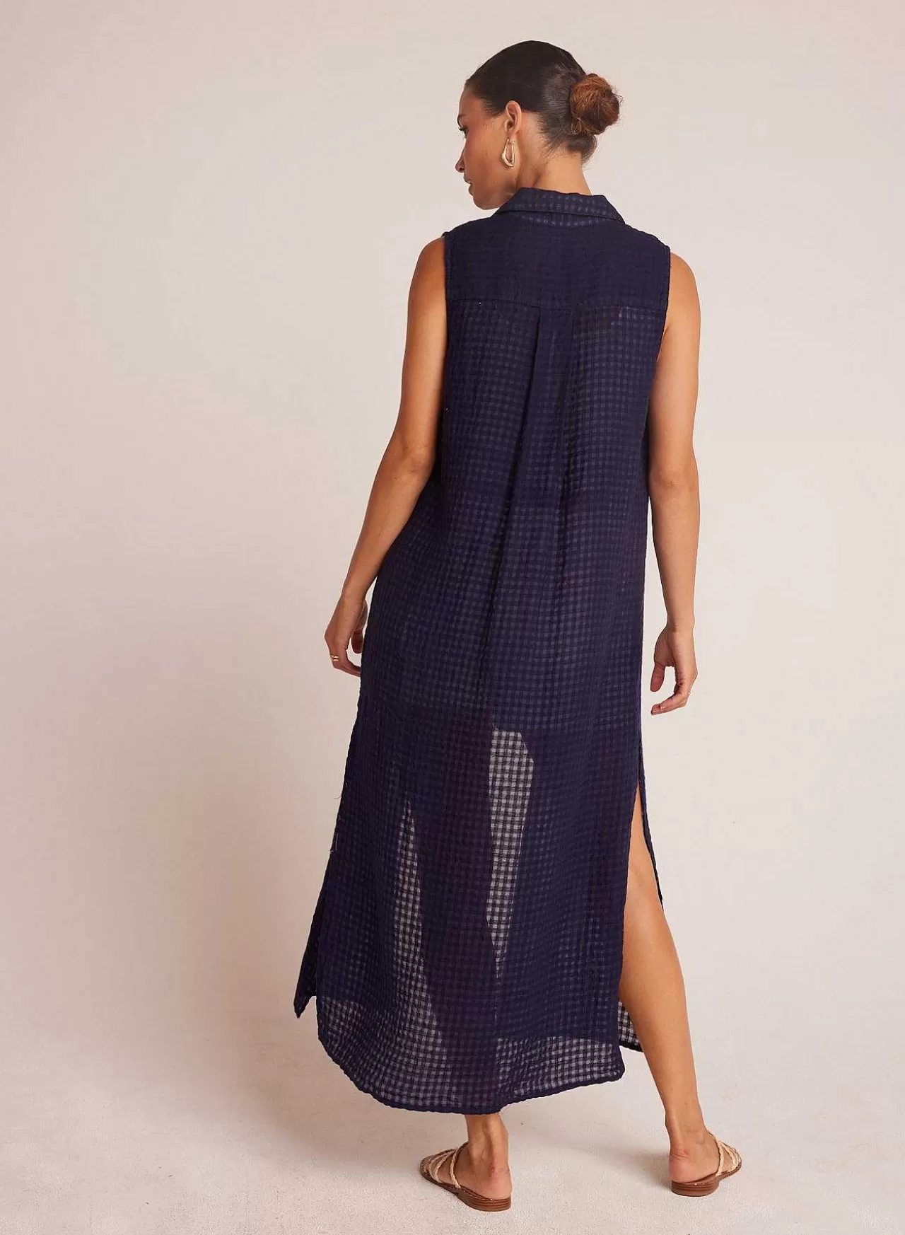 Dusterjurk Met Zijsplit - Tropic Navy>Bella Dahl Hot
