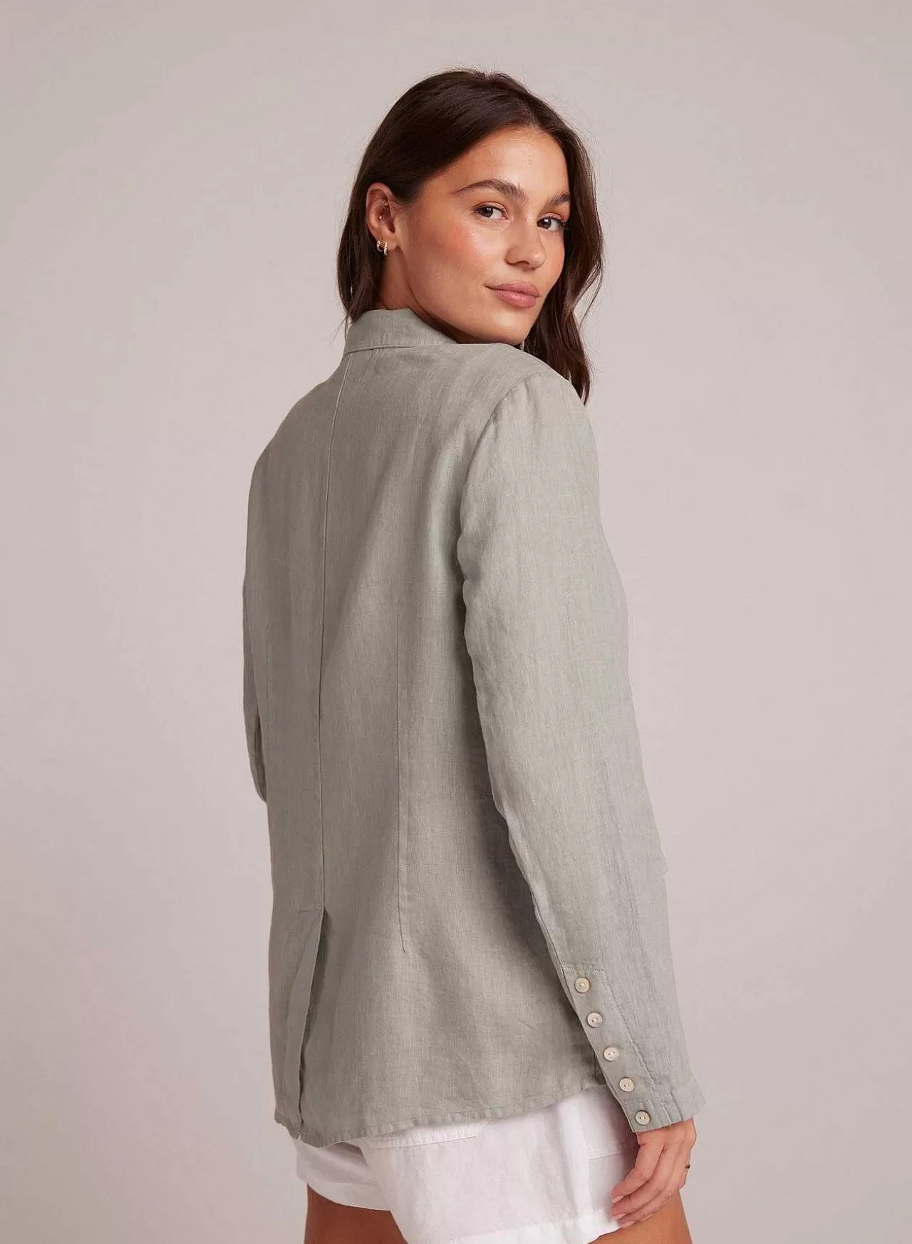 Easy Linnen Lange Blazer - Oase Groen>Bella Dahl Best
