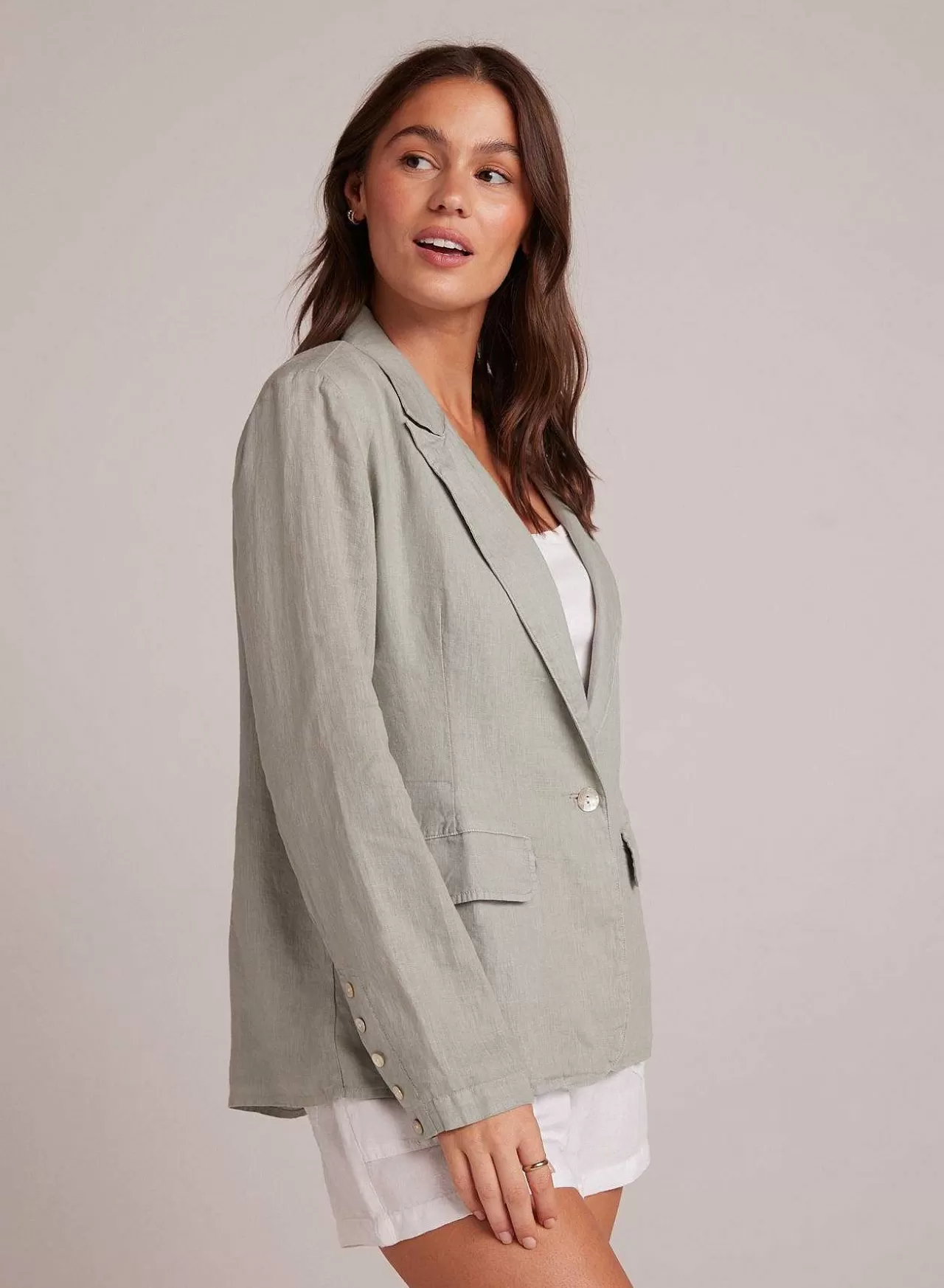 Easy Linnen Lange Blazer - Oase Groen>Bella Dahl Best