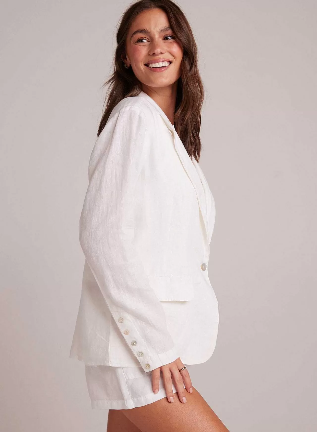 Easy Linnen Lange Blazer - Wit>Bella Dahl Store