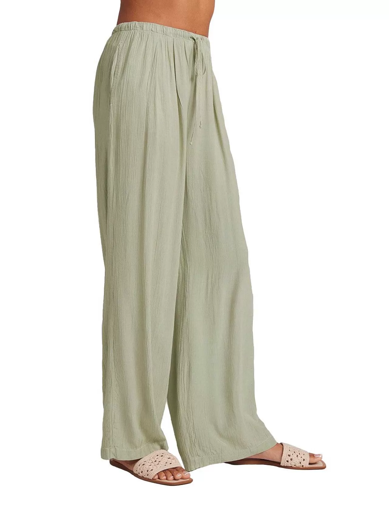 Gemakkelijk Geplooide Broek Met Wijde Pijpen - Coastal Sage>Bella Dahl Cheap