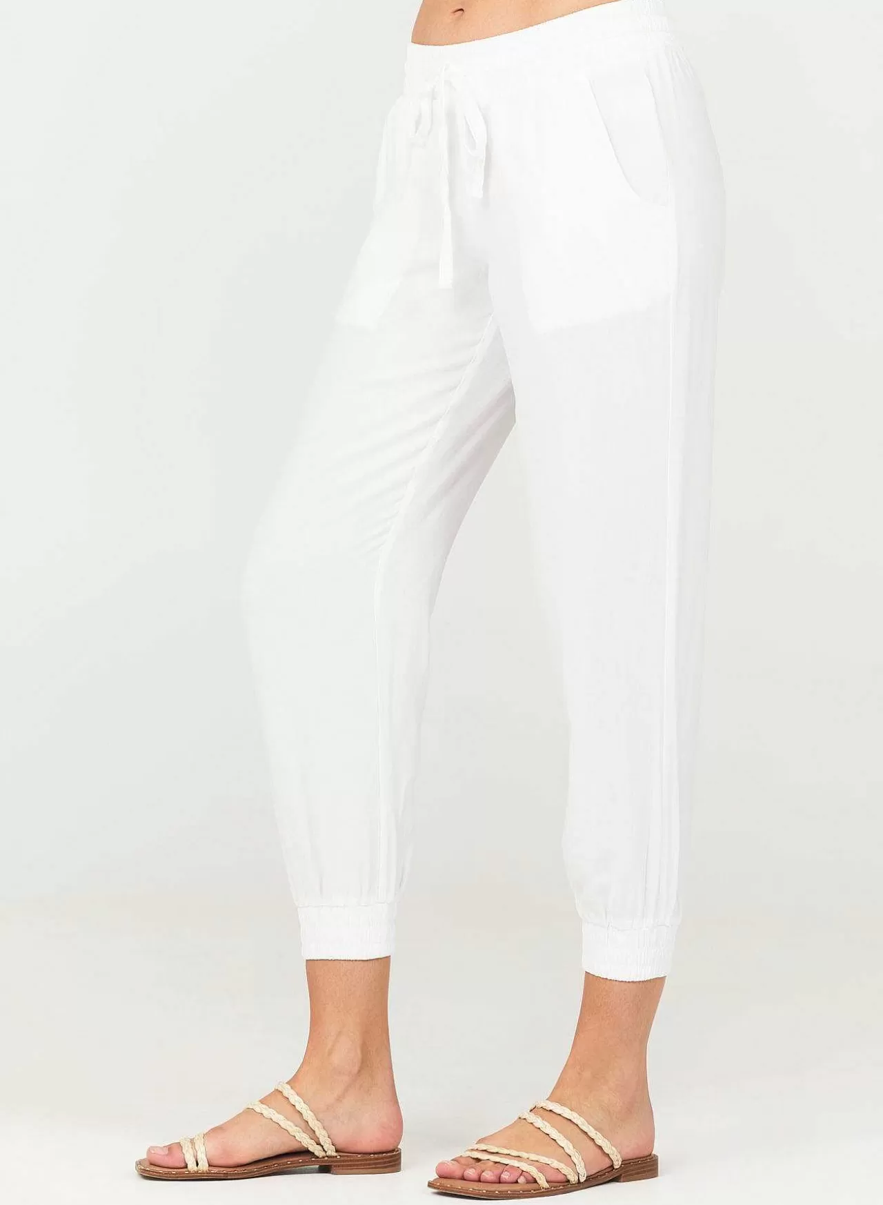 Gemakkelijke Joggingbroek Met Trekkoord - Wit>Bella Dahl Fashion