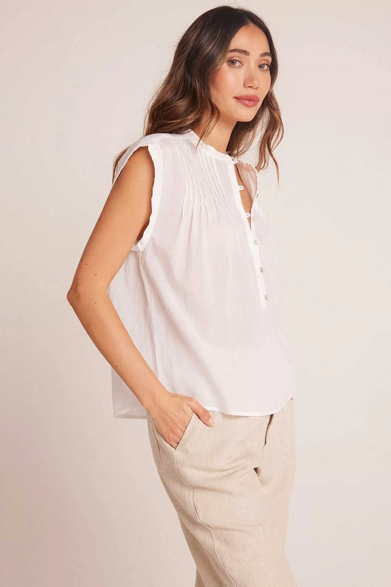 Geplooide Trui Met Korte Mouwen - Wit>Bella Dahl Fashion