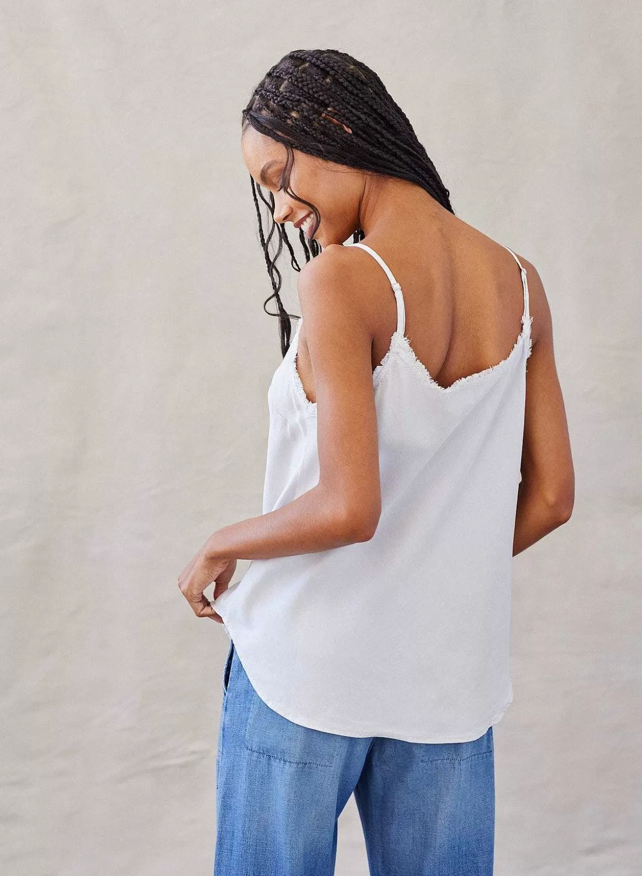 Gerafeld Tencel Cami - Mistige Lucht>Bella Dahl Cheap