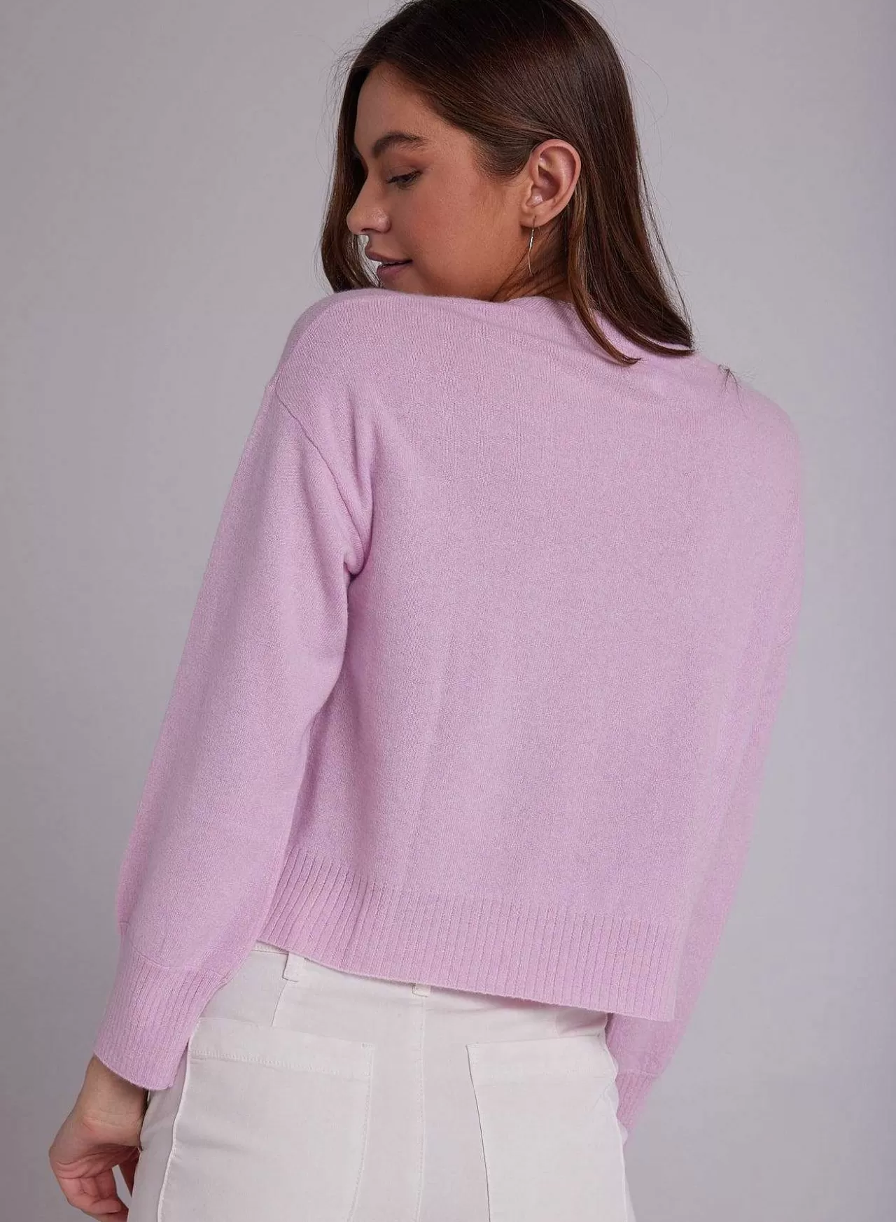Geribbelde Trui Van Kasjmier Met Ronde Hals - Frosted Rose>Bella Dahl Discount