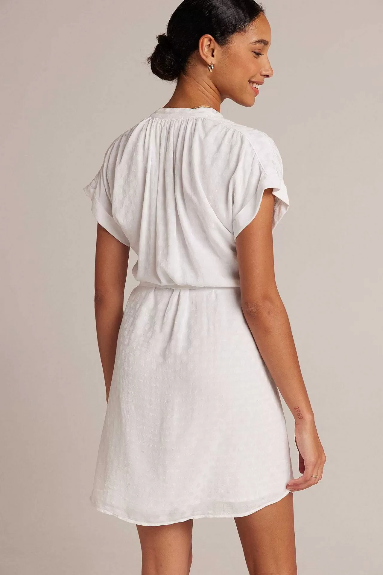 Gesmokte Jurk Met Riem - Wit>Bella Dahl New