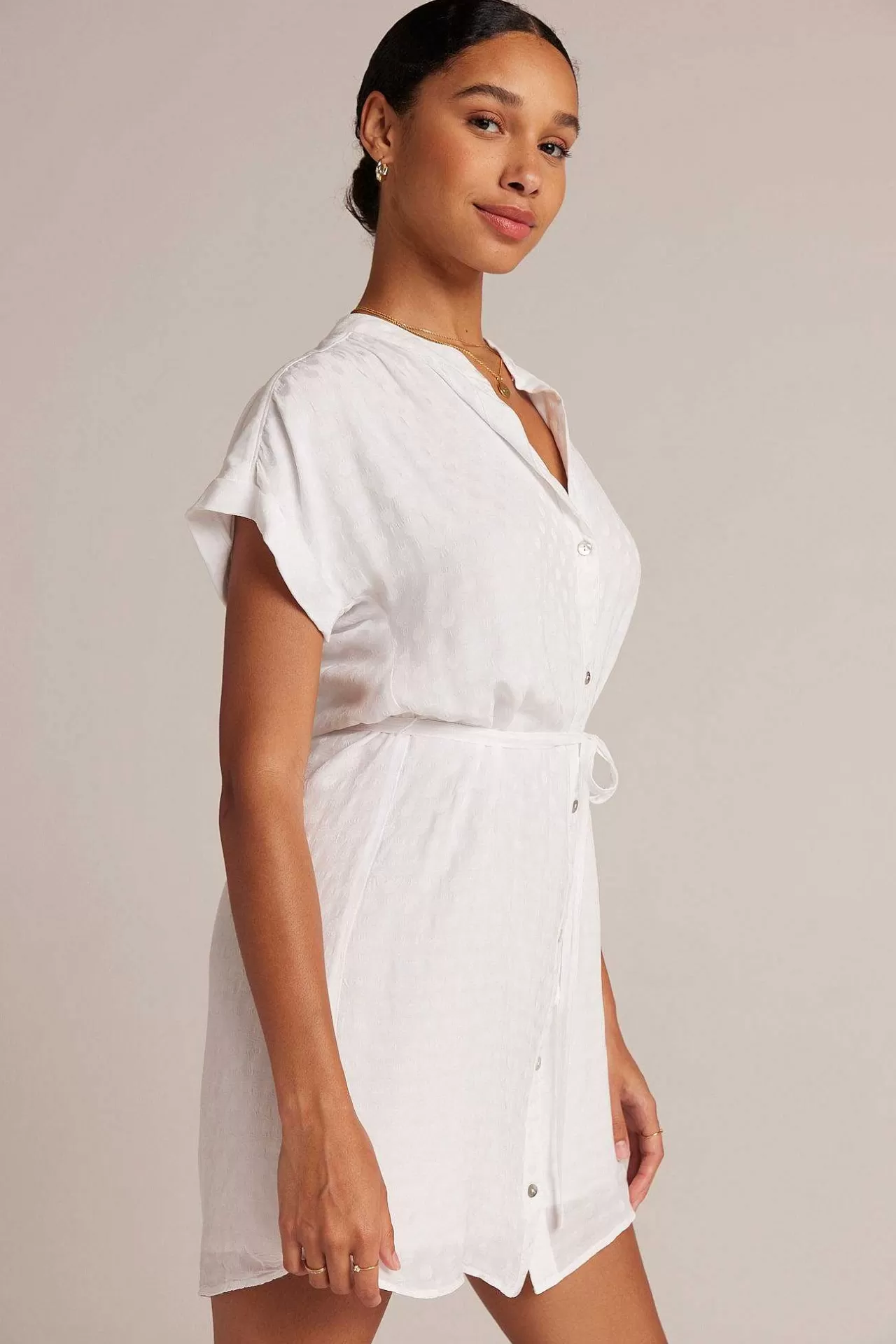 Gesmokte Jurk Met Riem - Wit>Bella Dahl New