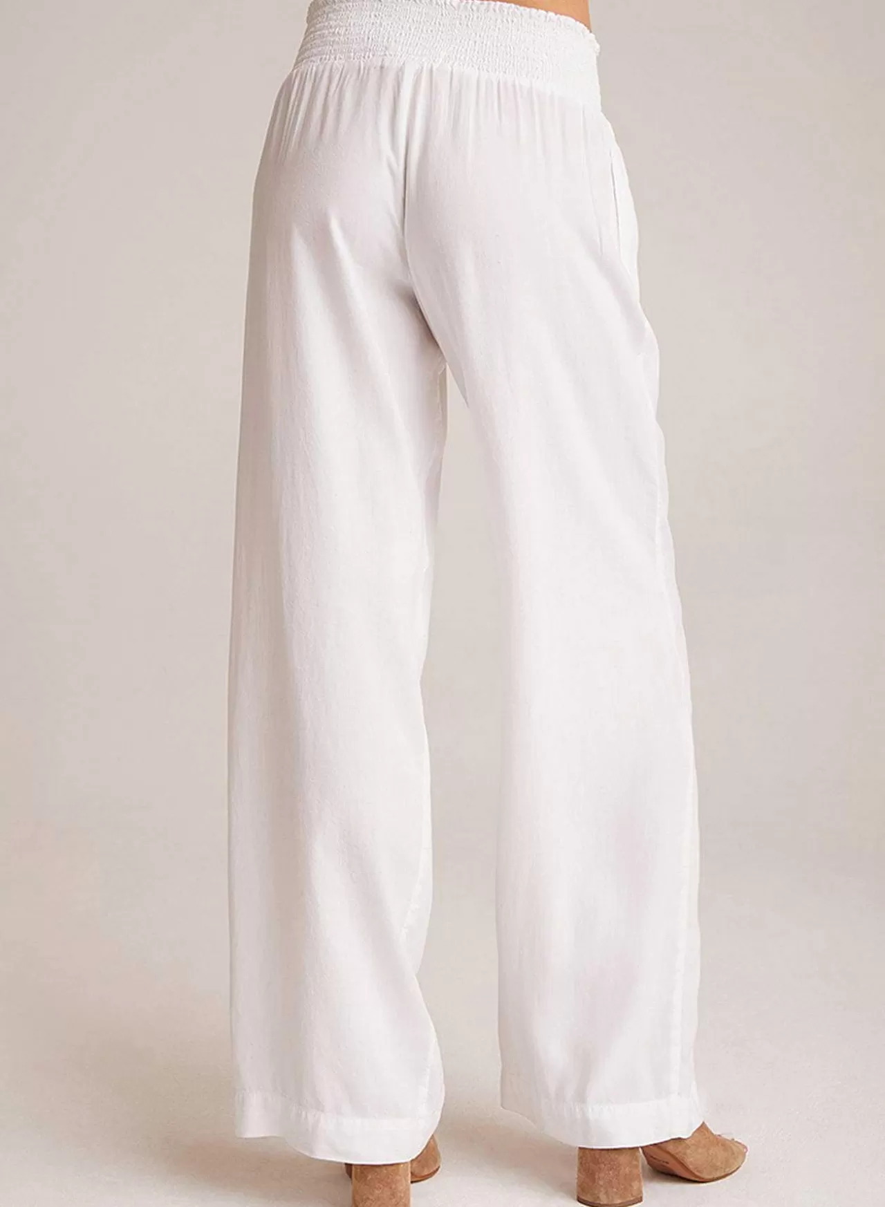 Gesmokte Taille Met Wijde Pijpen - Wit>Bella Dahl Fashion