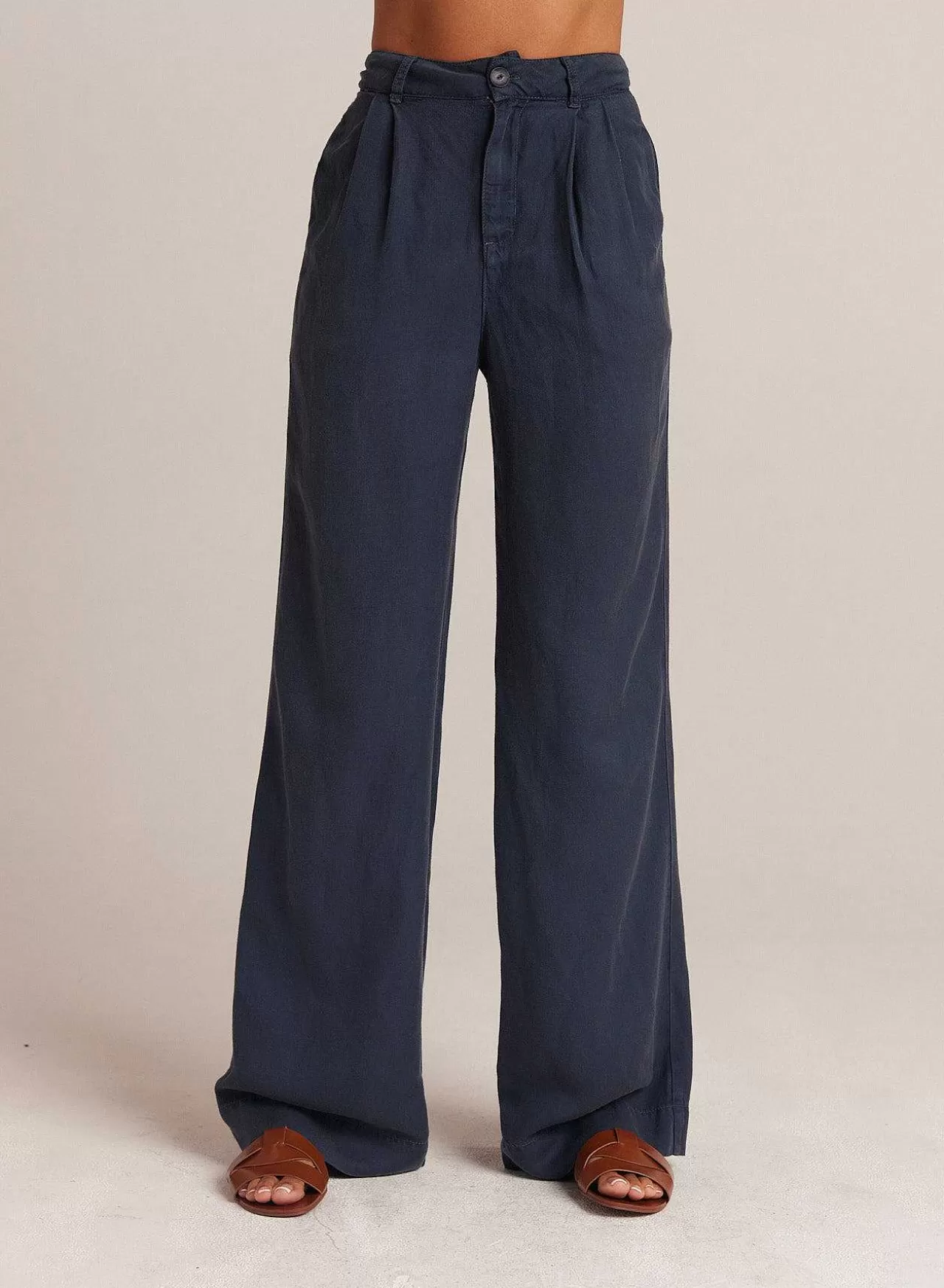 Greta Geplooide Broek Met Wijde Pijpen - Coastal Navy>Bella Dahl Cheap