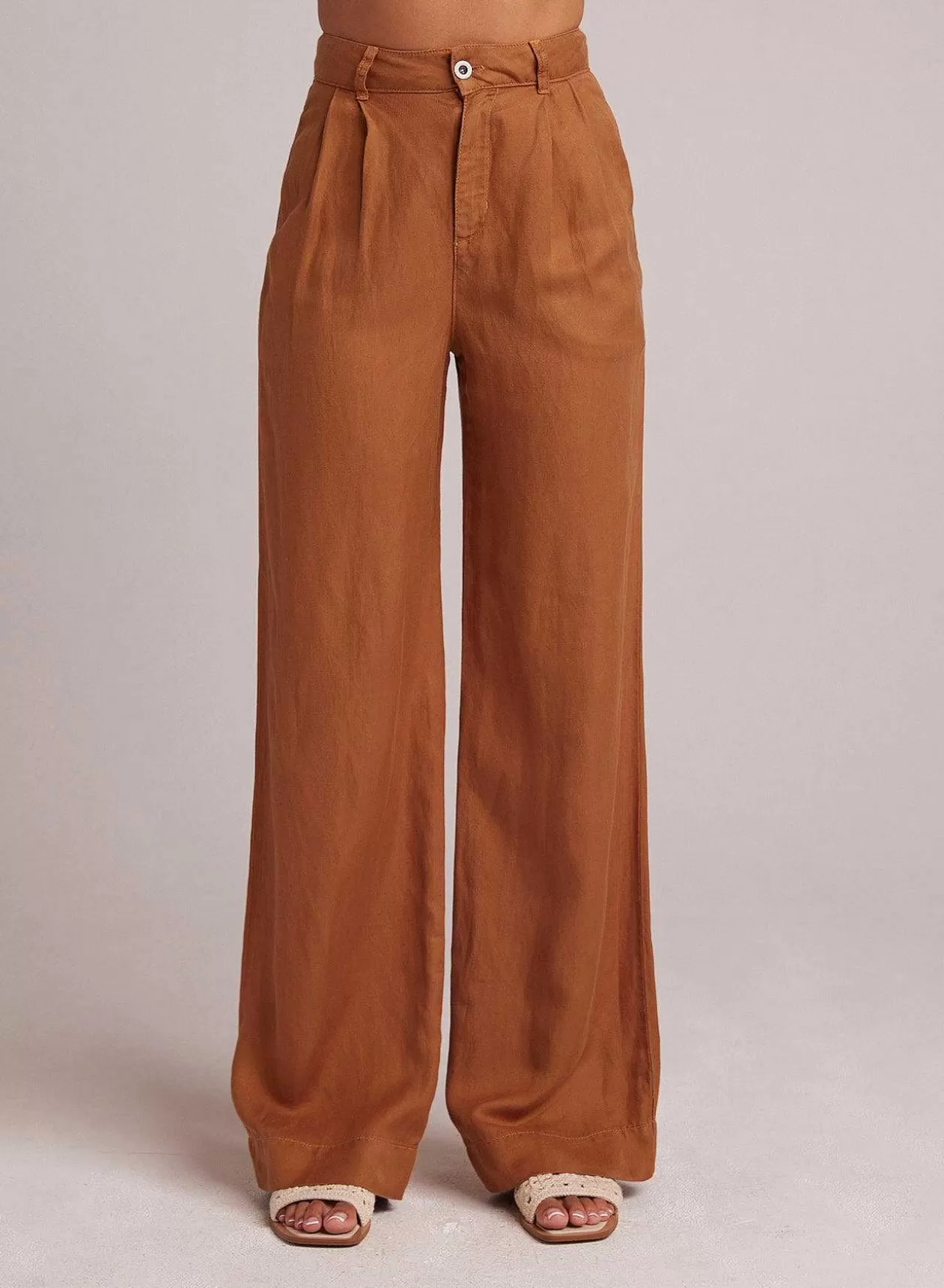 Greta Geplooide Broek Met Wijde Pijpen - Gouden Henna>Bella Dahl Hot