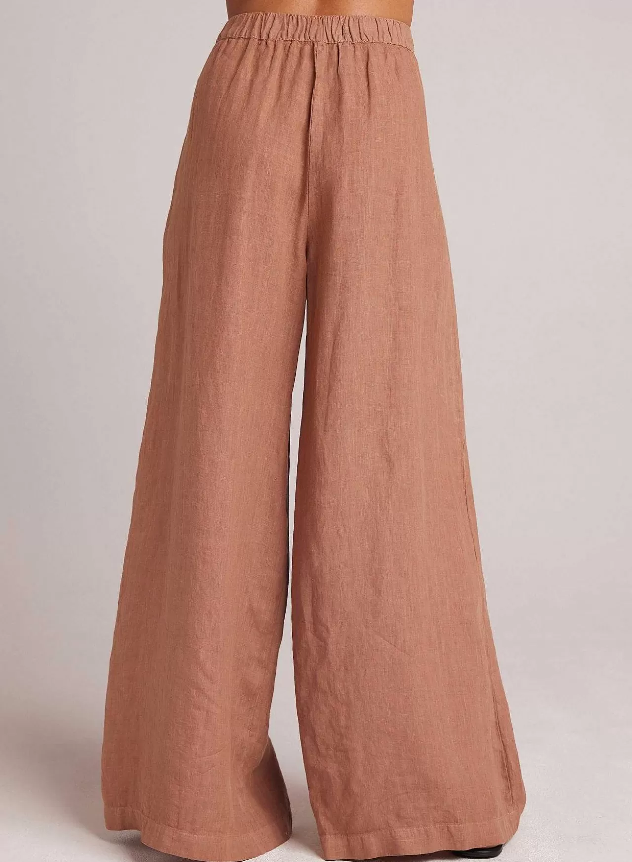 Hoog Getailleerde Linnen Geplooide Broek - Woestijnbruin>Bella Dahl Outlet