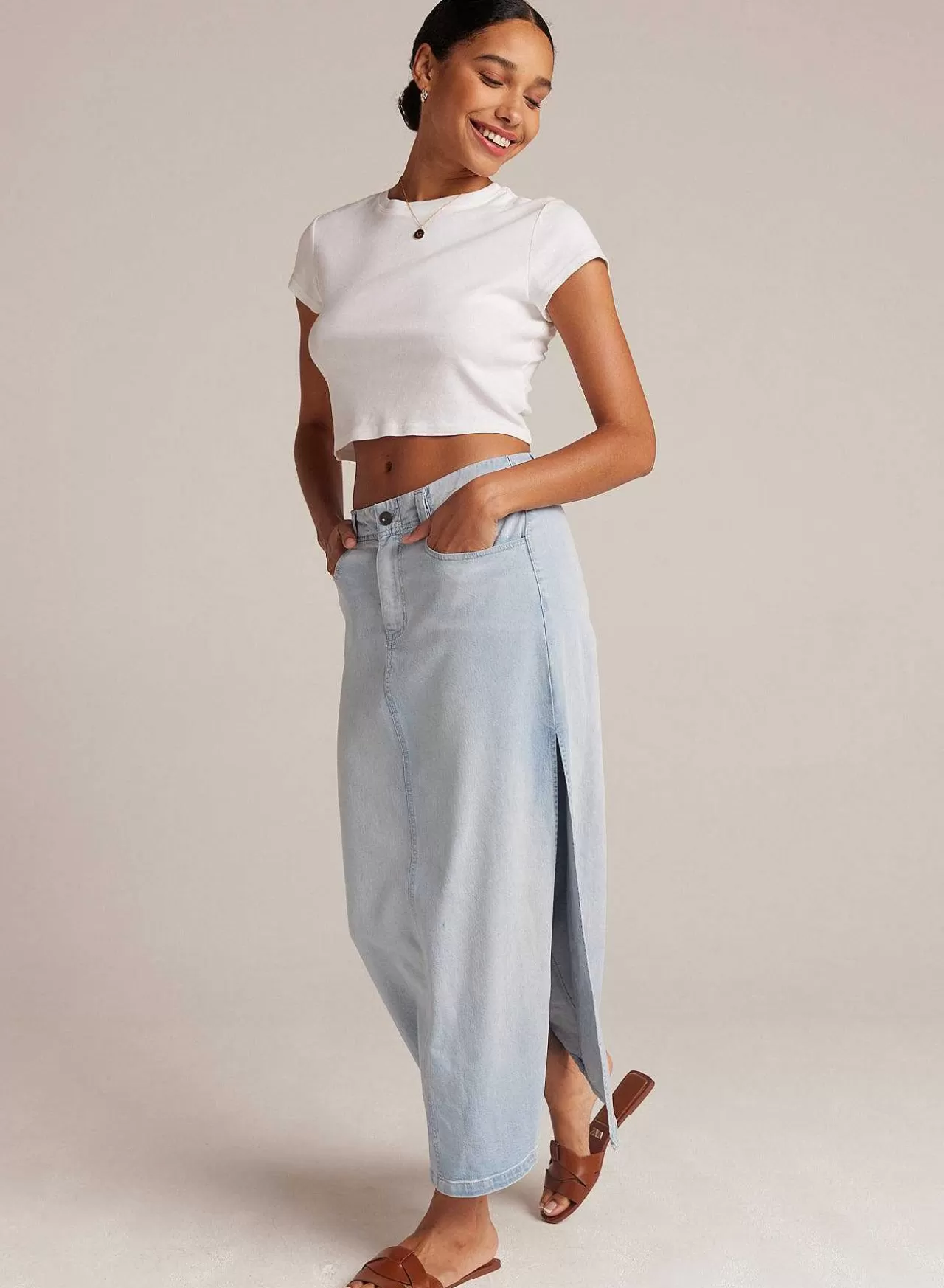 Indigo Rok Met Zijsplitten - Ocean Mist Wash>Bella Dahl Cheap