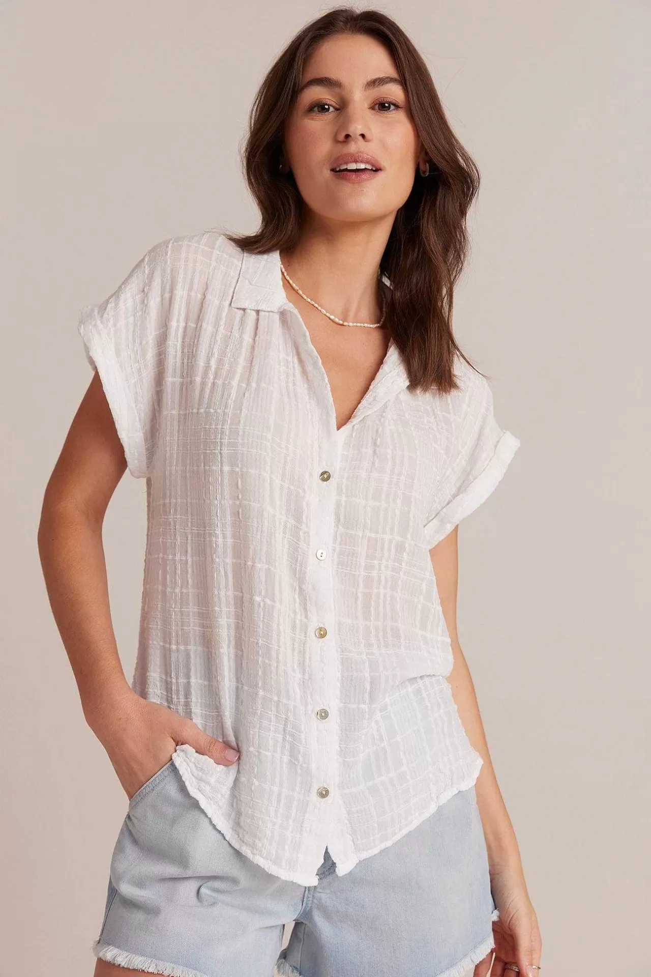 Kapmouw Met Knoopsluiting - Wit>Bella Dahl Cheap