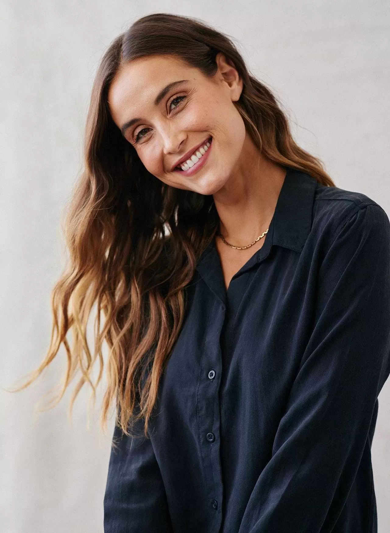Klassieke Button-Down Met Lange Mouwen - Vintage Zwart>Bella Dahl Store