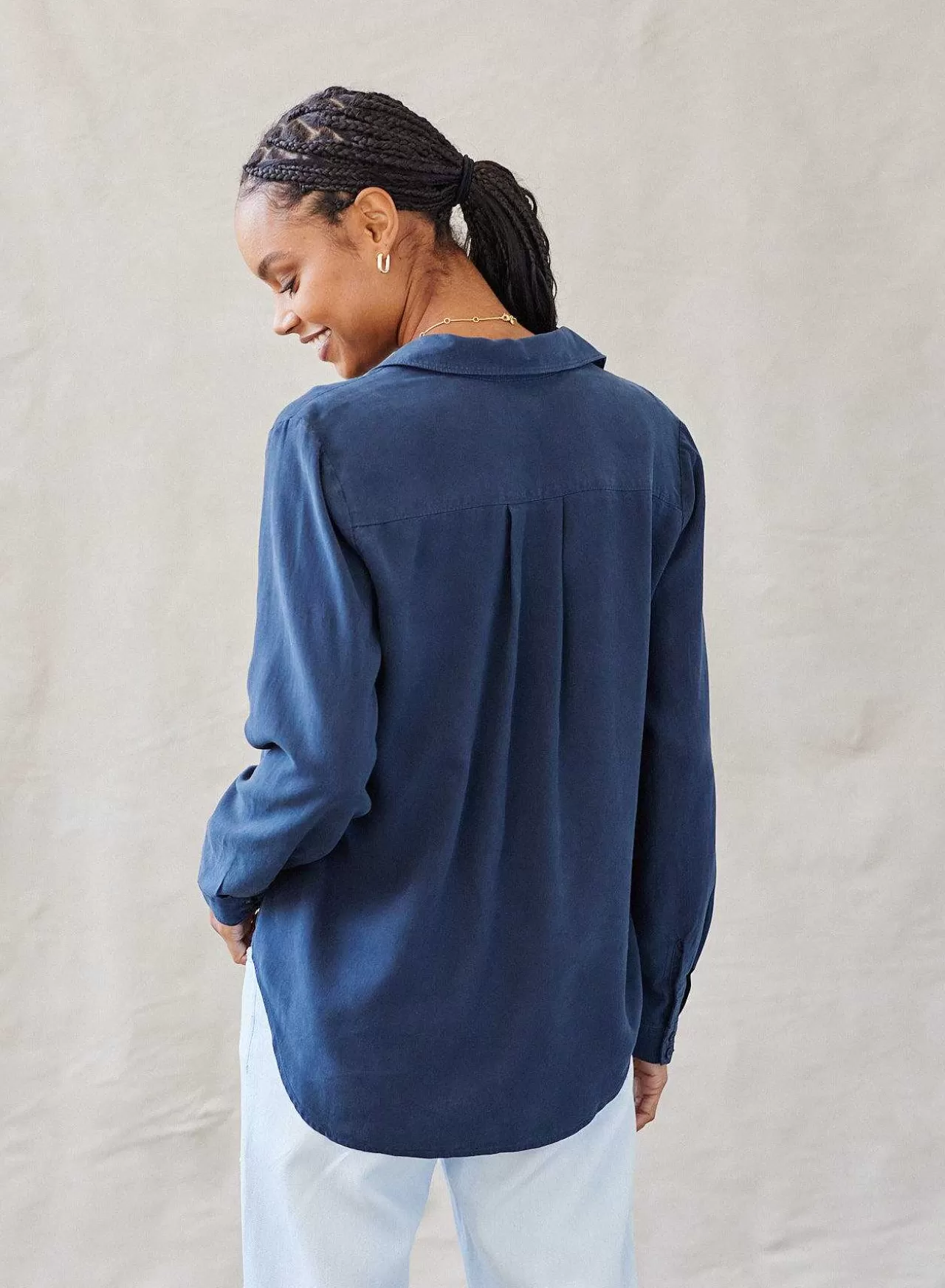 Klassieke Button-Down Met Twee Zakken - Eindeloze Zee>Bella Dahl Shop