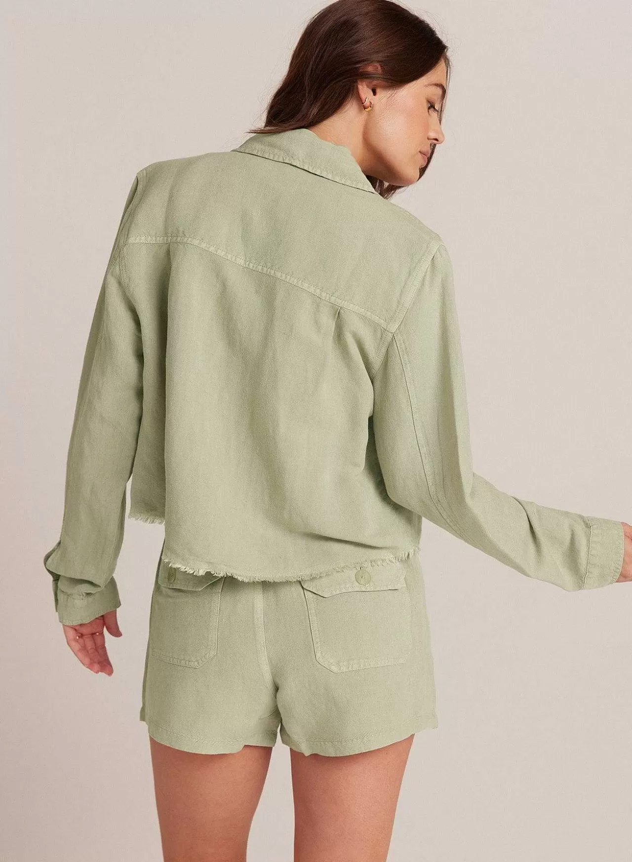 Lily Frayed Hem Jacket - Gedempt Leger>Bella Dahl Sale