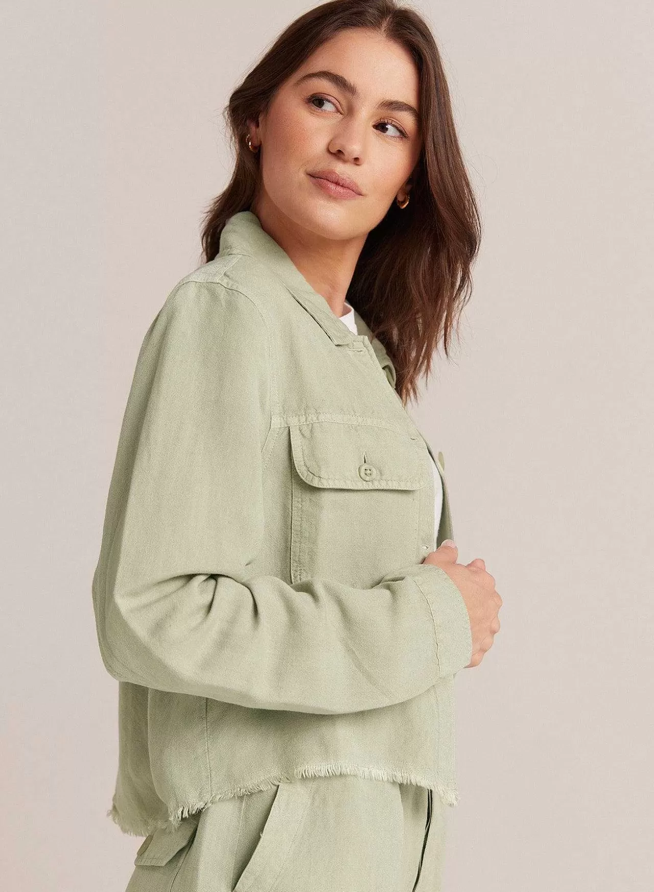 Lily Frayed Hem Jacket - Gedempt Leger>Bella Dahl Sale