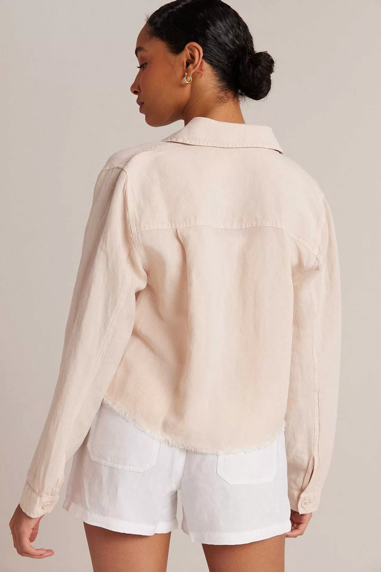 Lily Jas Met Rafelige Zoom - Zandkaki>Bella Dahl Clearance