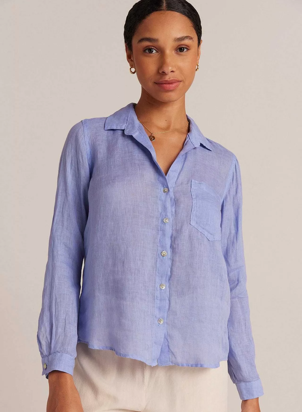 Linnen Zak Met Knoopsluiting - Peri Blue>Bella Dahl Store