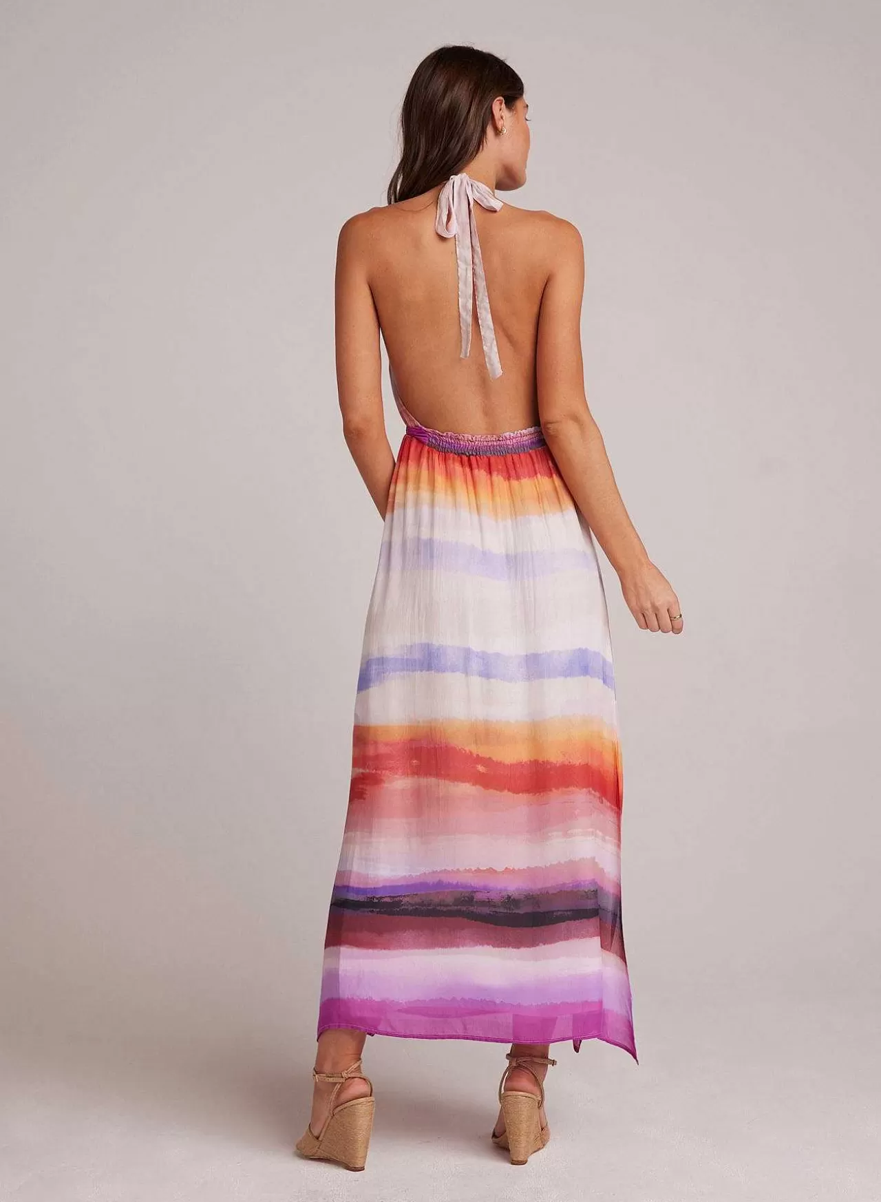 Midi-Jurk Met Gesmokte Taille En Halter - Canyon-Streepprint>Bella Dahl Sale