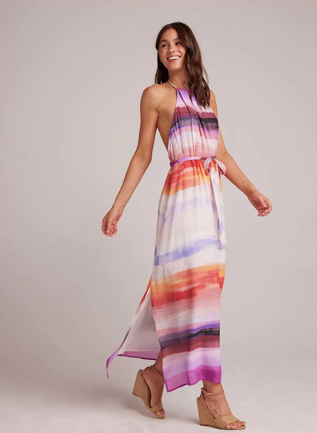 Midi-Jurk Met Gesmokte Taille En Halter - Canyon-Streepprint>Bella Dahl Sale