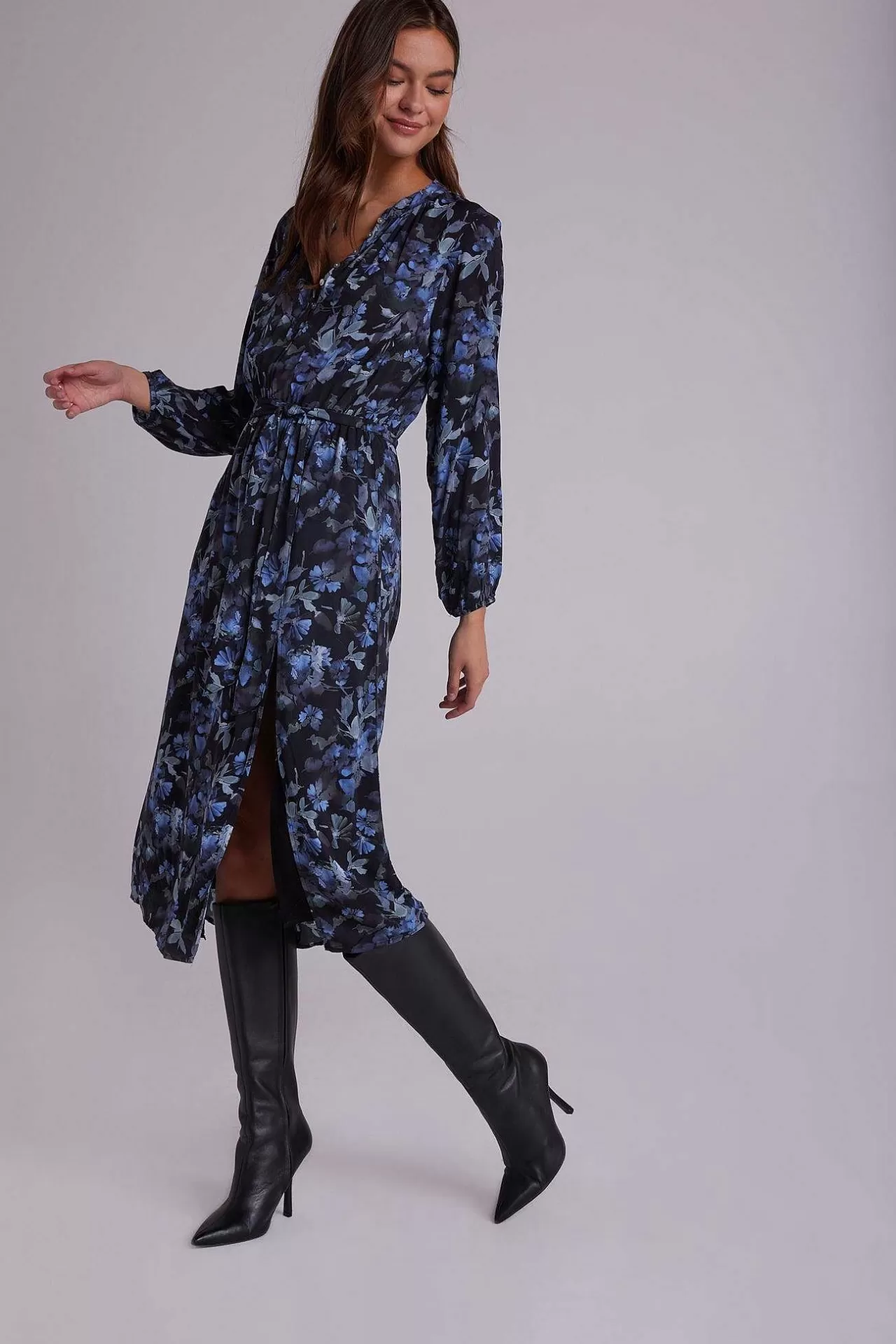 Midi-Jurk Met Halve Knoopsluiting - Frosted Bloemenprint>Bella Dahl Flash Sale