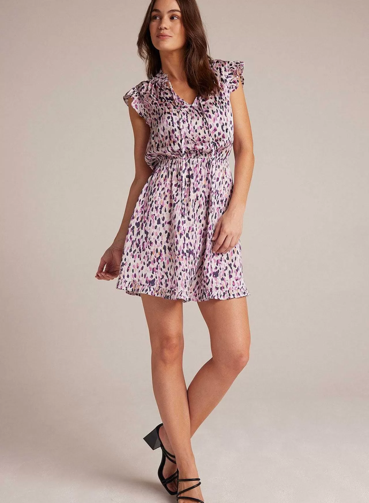 Mini-Jurk Met Ruches Aan De Mouwen En Confettiprint>Bella Dahl Best Sale