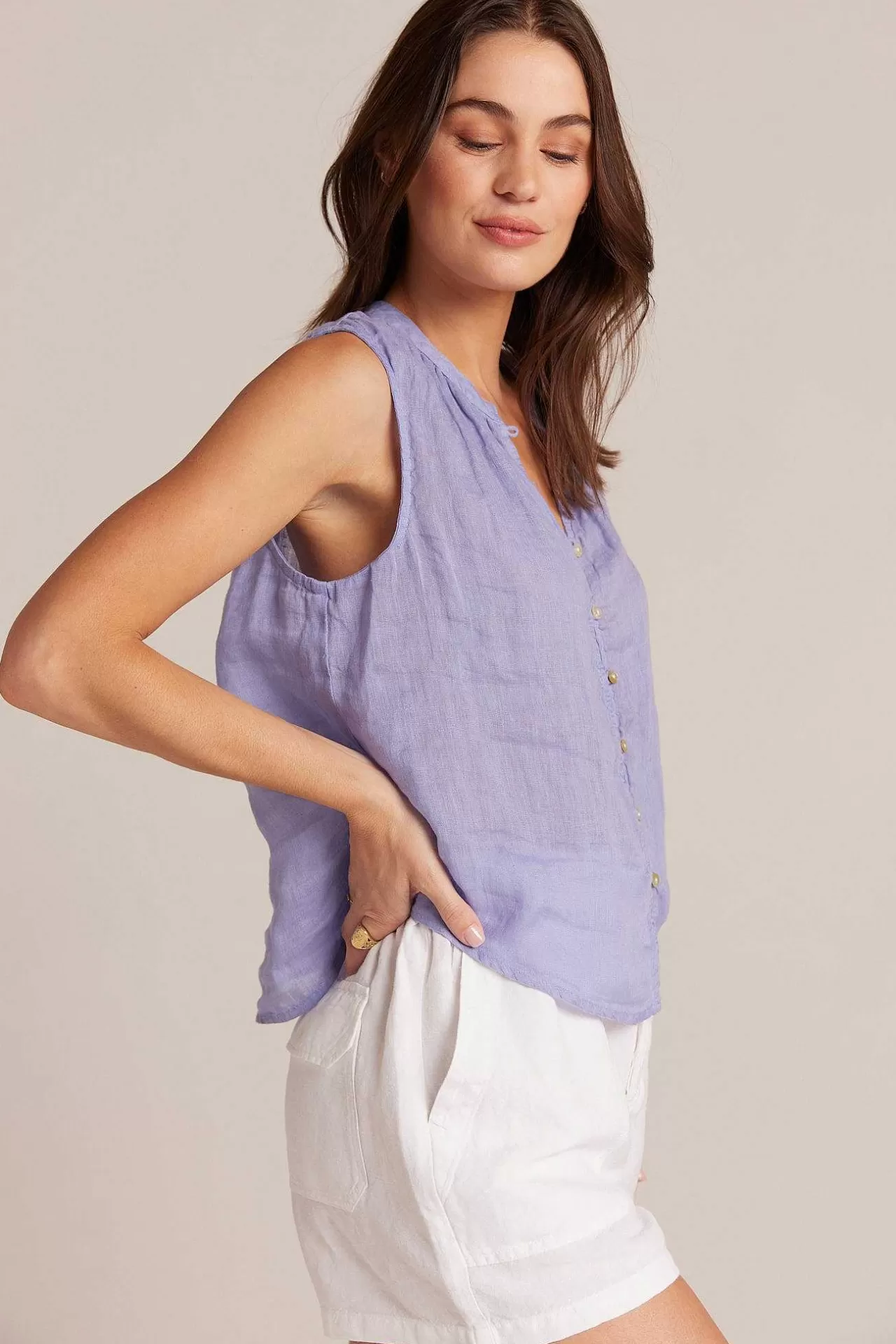 Mouwloze Gesmokte Schouderblouse - Paarse Iris>Bella Dahl Cheap