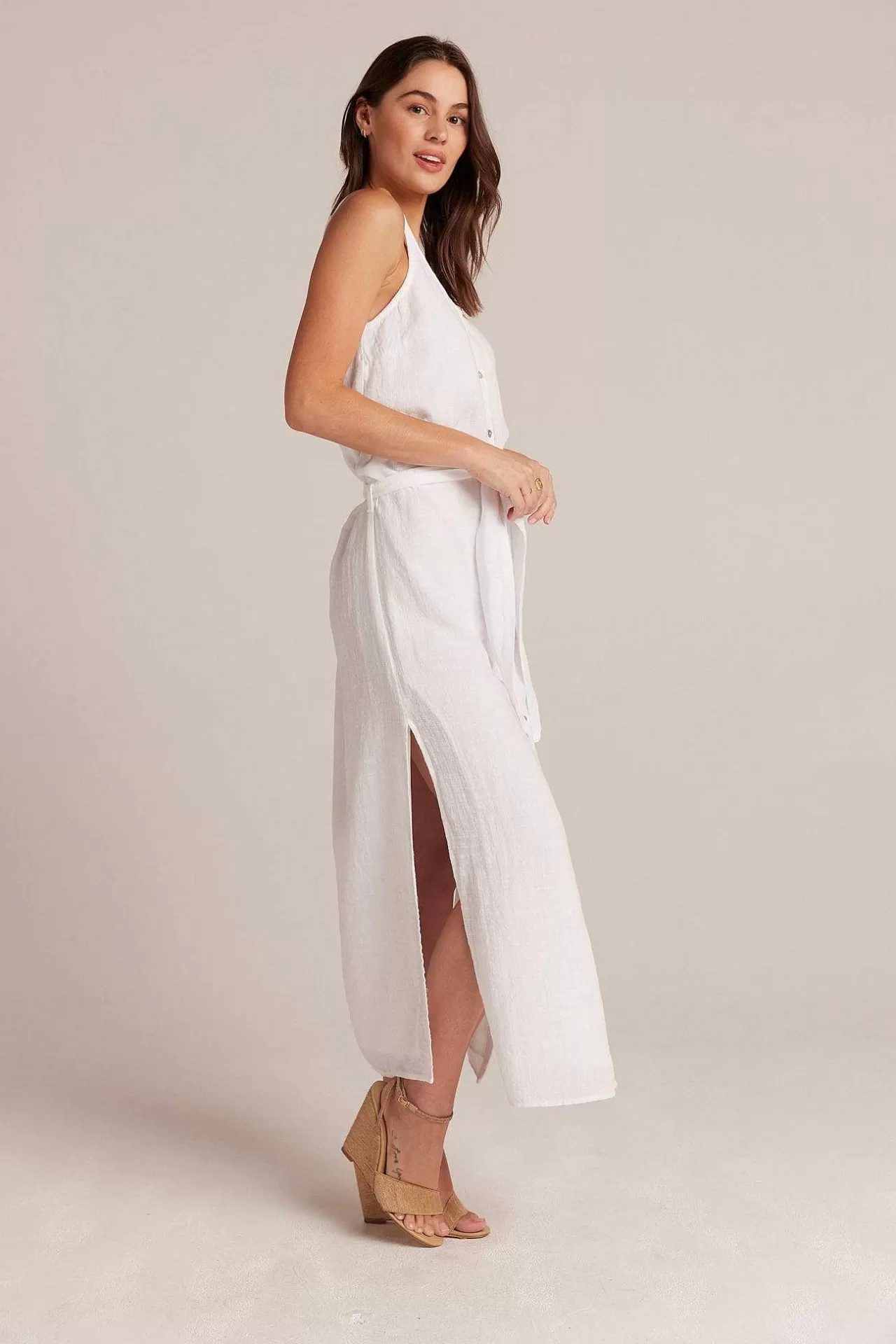 Mouwloze Jurk Met Knoopsluiting Aan De Voorkant, Wit>Bella Dahl Fashion