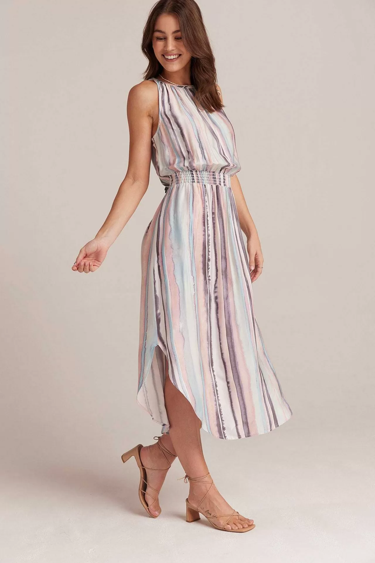 Mouwloze Midi-Jurk Met Gesmokte Taille En Kuststreepprint>Bella Dahl Best Sale