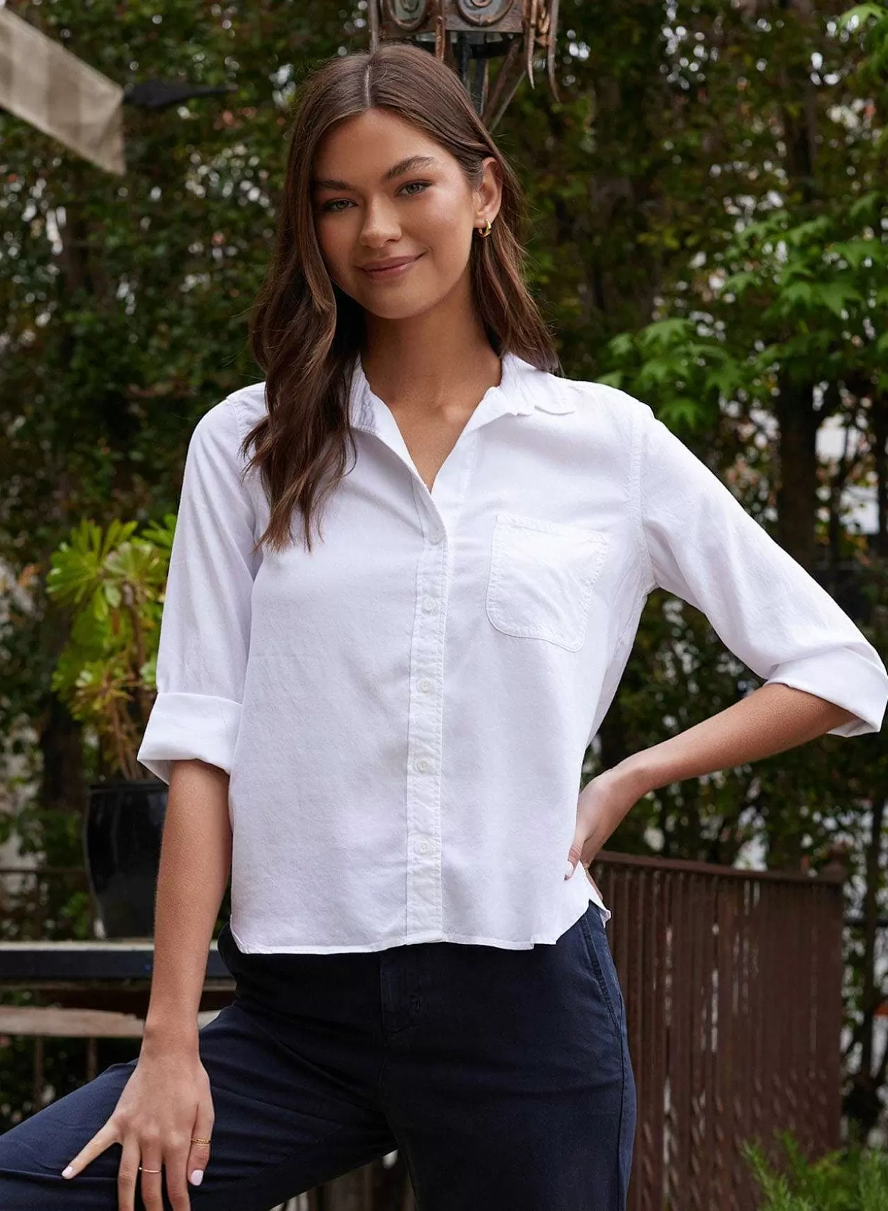 Overhemd Staart Button Down - Wit>Bella Dahl Best Sale