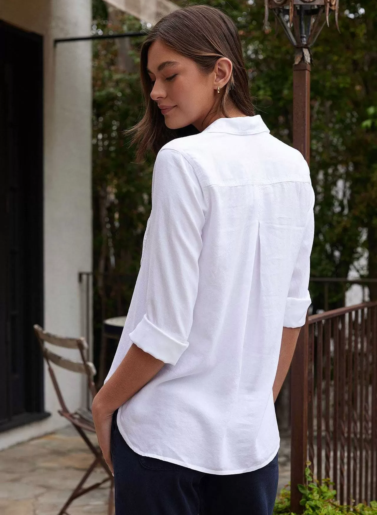 Overhemd Staart Button Down - Wit>Bella Dahl Best Sale