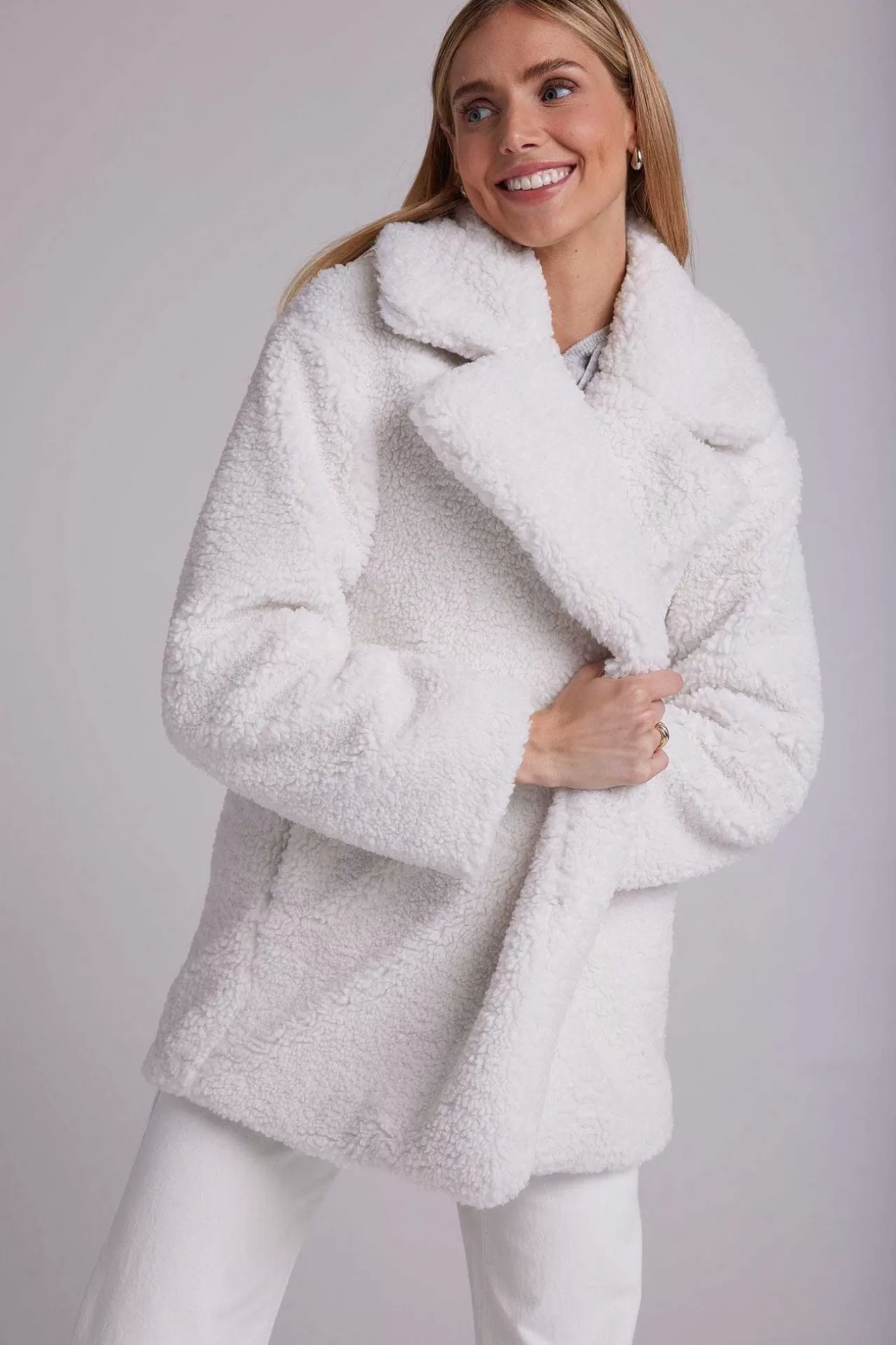 Oversized Teddyjas Met Inkepingskraag - Winterwit>Bella Dahl New