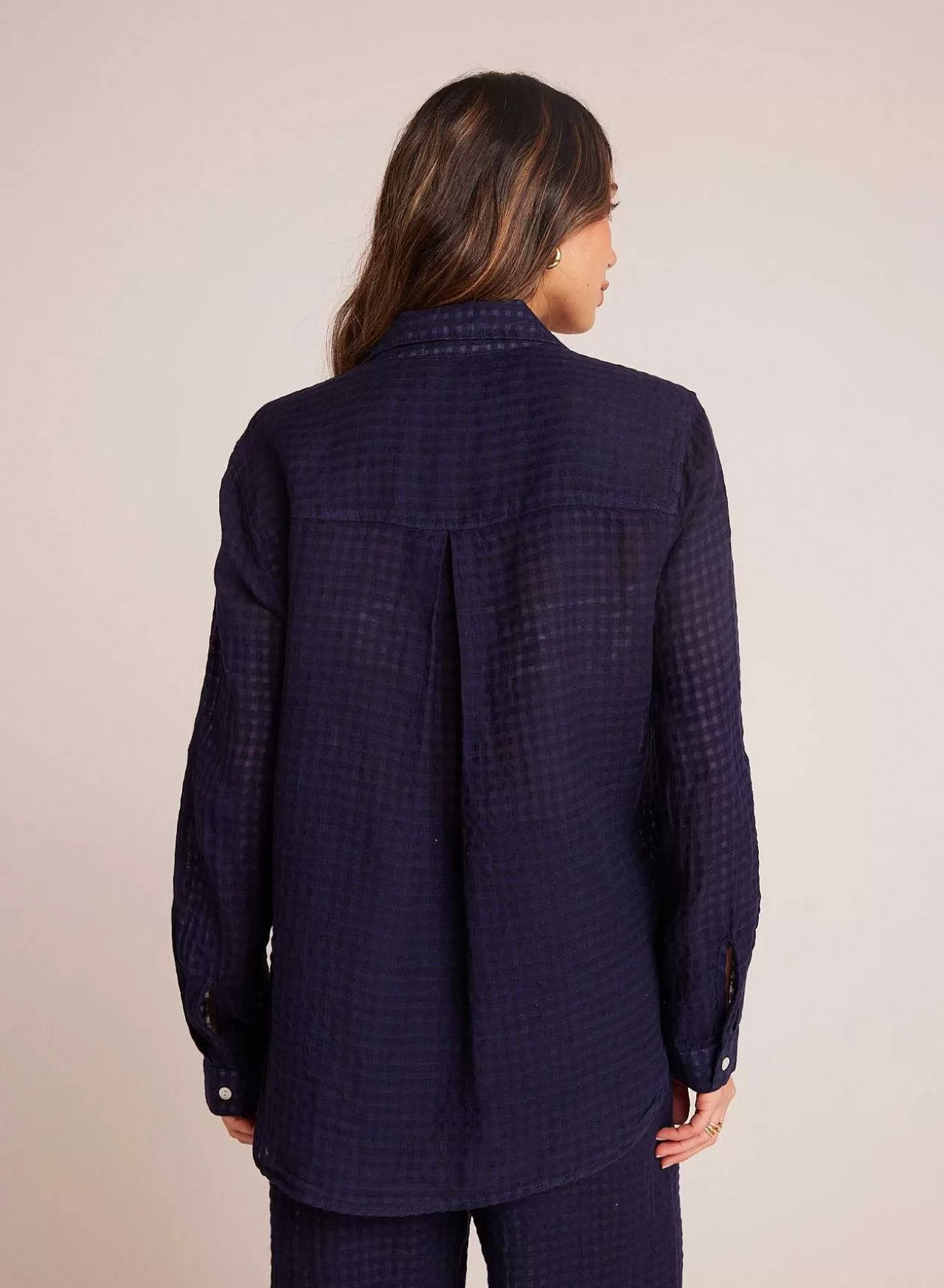Oversized Zak Met Knoopsluiting - Tropic Navy>Bella Dahl Fashion