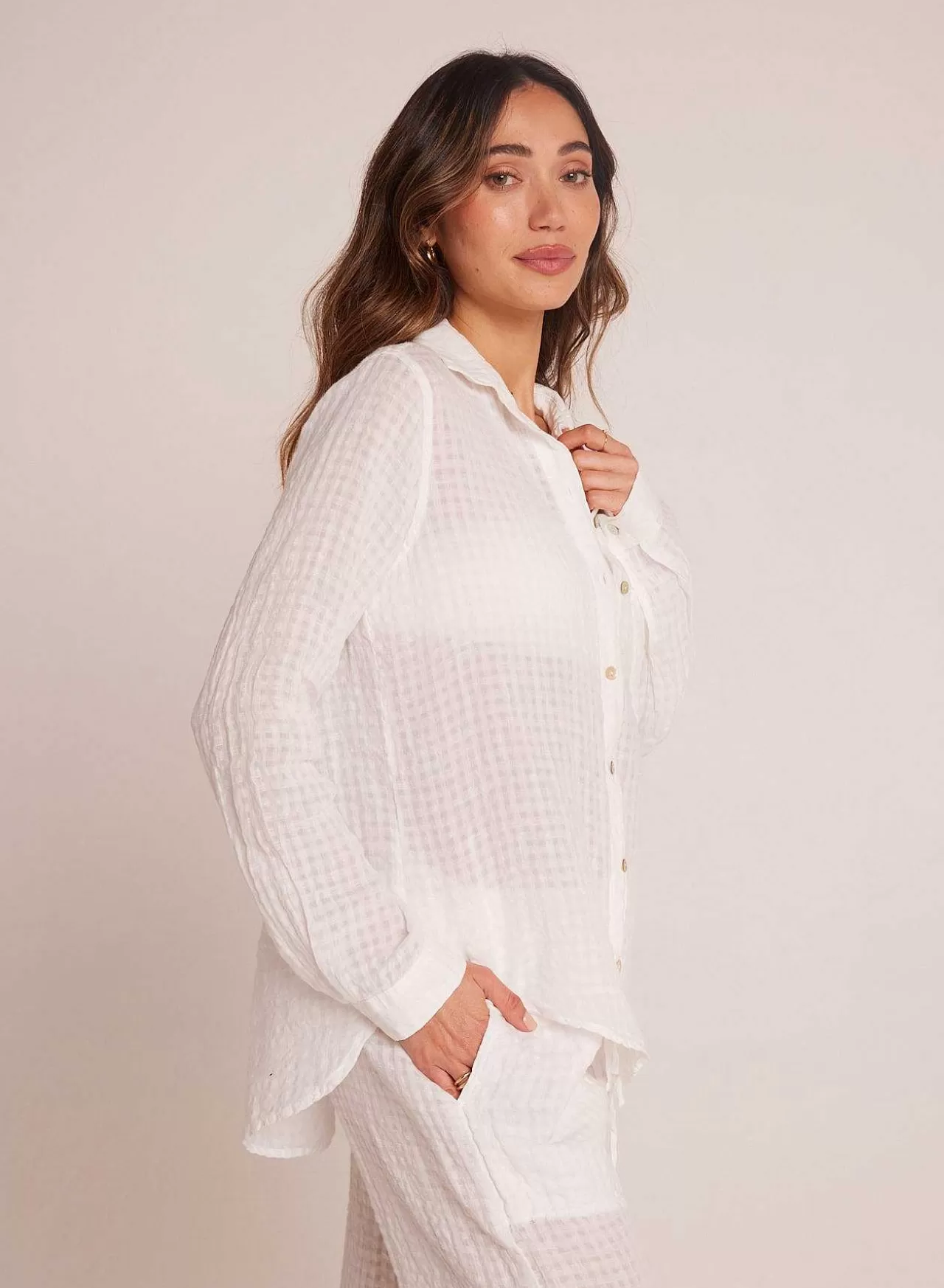 Oversized Zak Met Knoopsluiting - Wit>Bella Dahl Best
