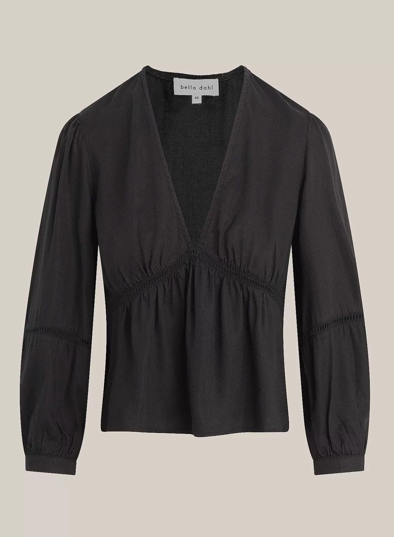 Peplumtop Met Ladderversiering - Zwart>Bella Dahl Fashion