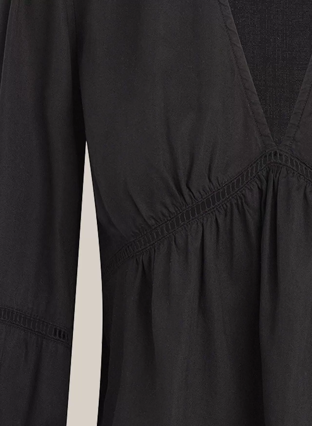 Peplumtop Met Ladderversiering - Zwart>Bella Dahl Fashion
